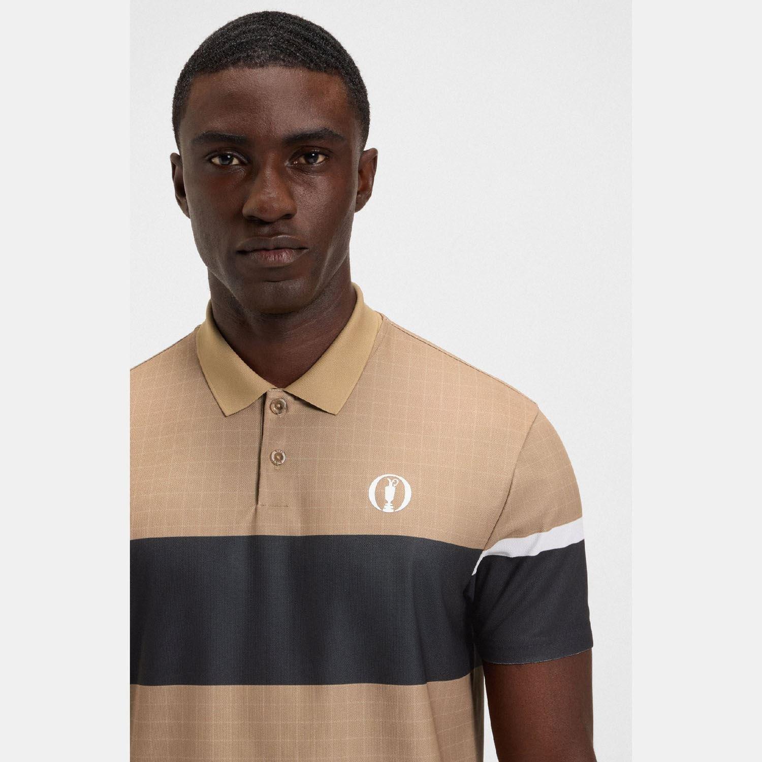 Beige - Boss - The Open 25 Paddy Grid Pattern Polo Shirt - 3