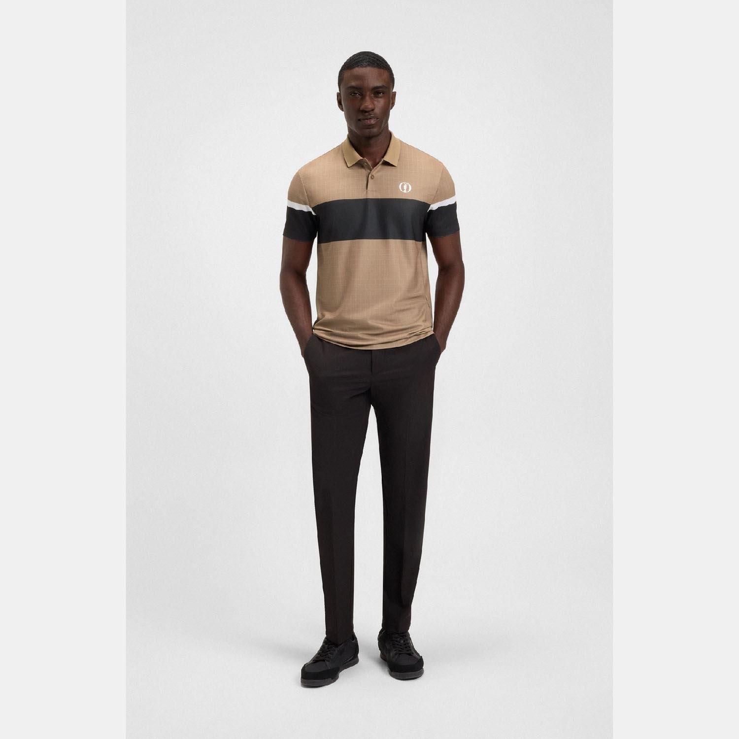 Beige - Boss - The Open 25 Paddy Grid Pattern Polo Shirt - 4