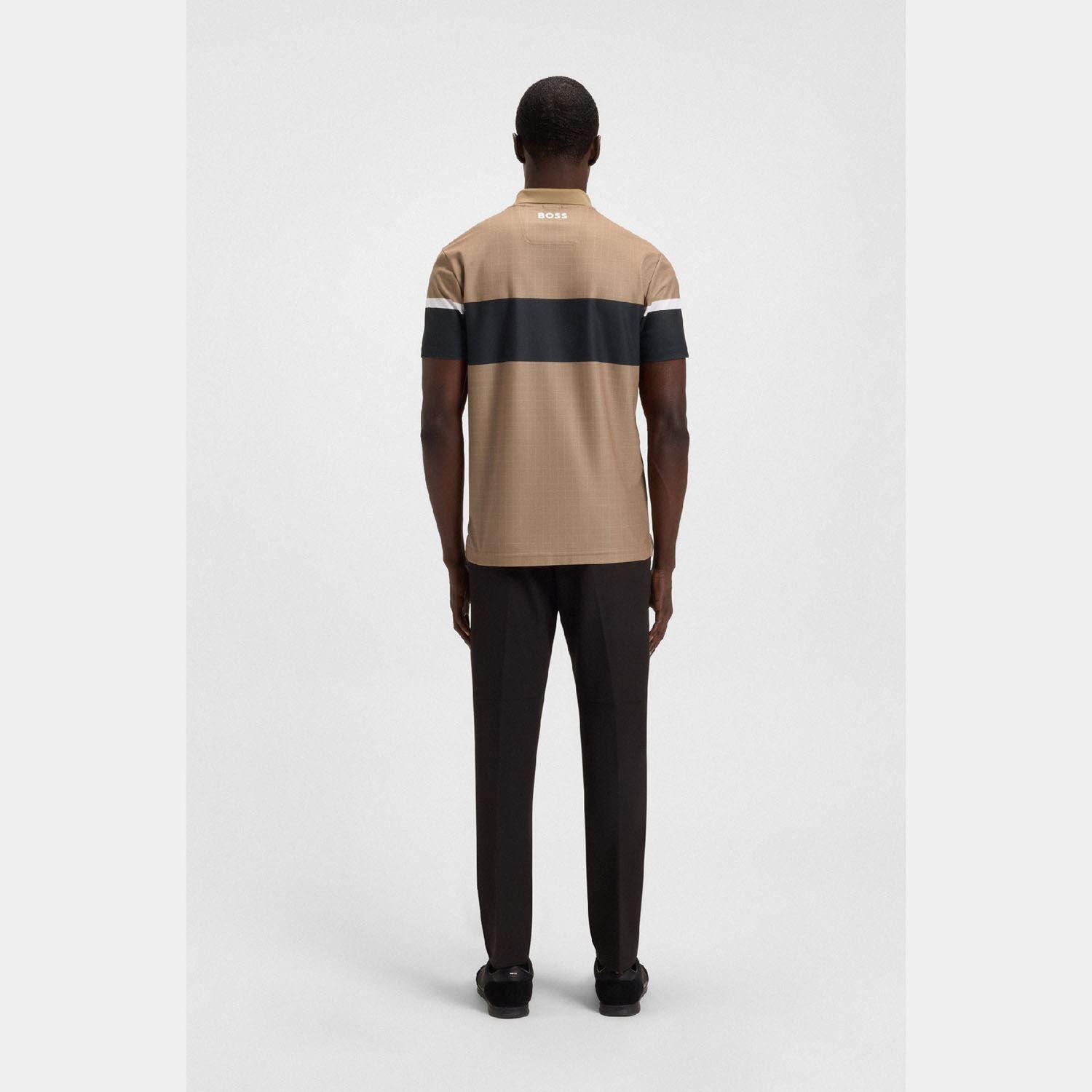 Beige - Boss - The Open 25 Paddy Grid Pattern Polo Shirt - 5