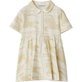 Burberry Aggie Logo Text Print Cotton Jersey Dress Babies