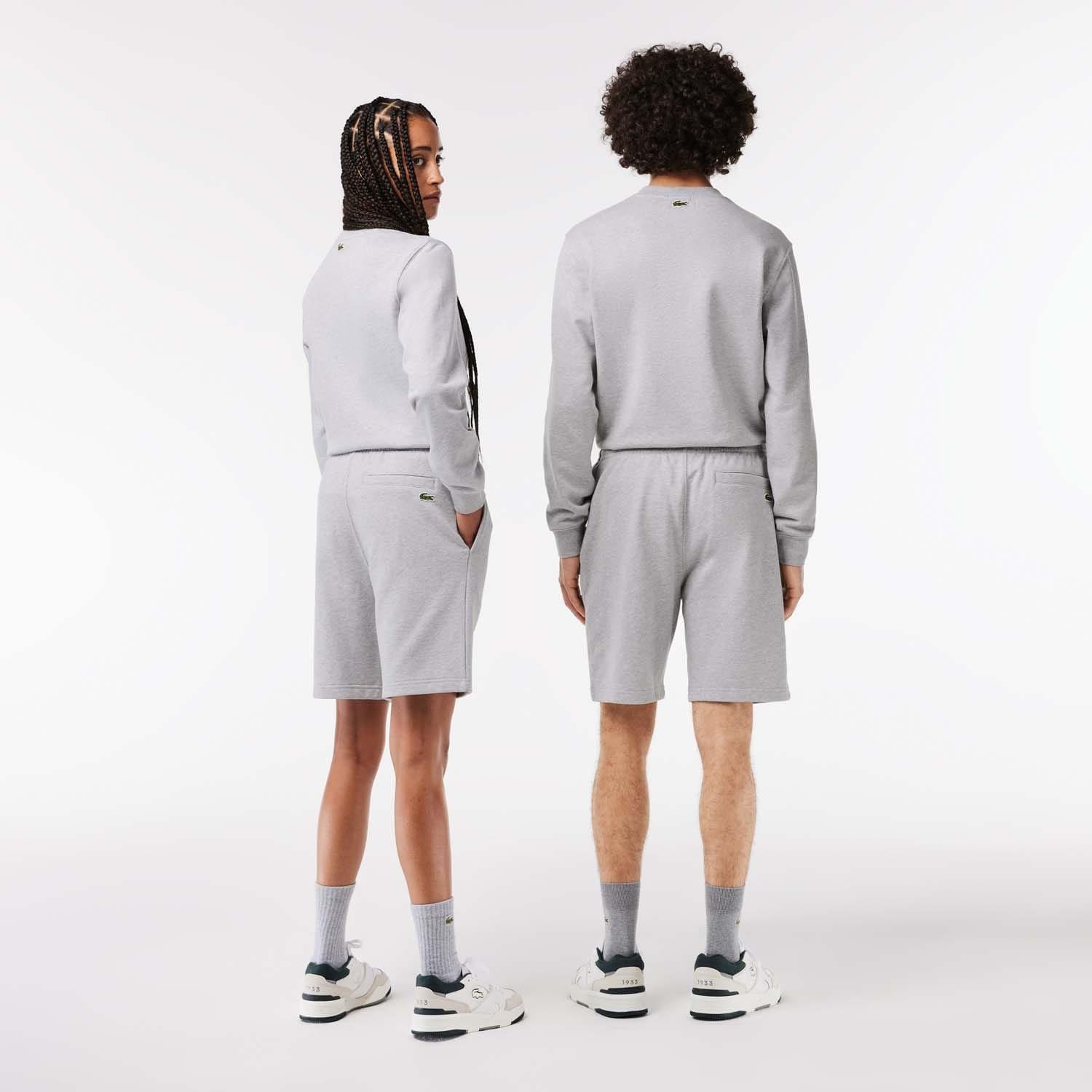 Grey - Lacoste - Signature Print Fleece Shorts - 2