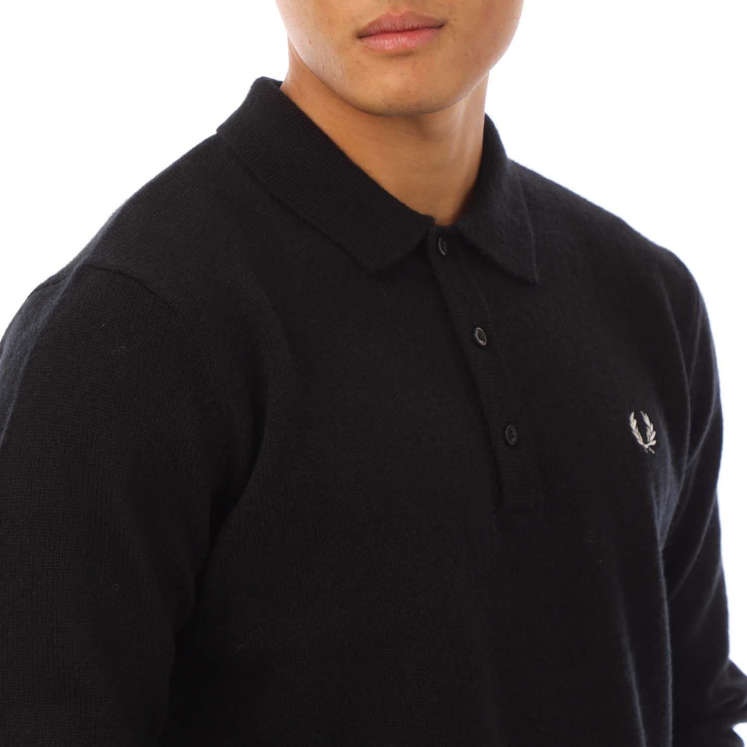 Black - Fred Perry - Laurel Wreath Trim Knit Shirt - 2