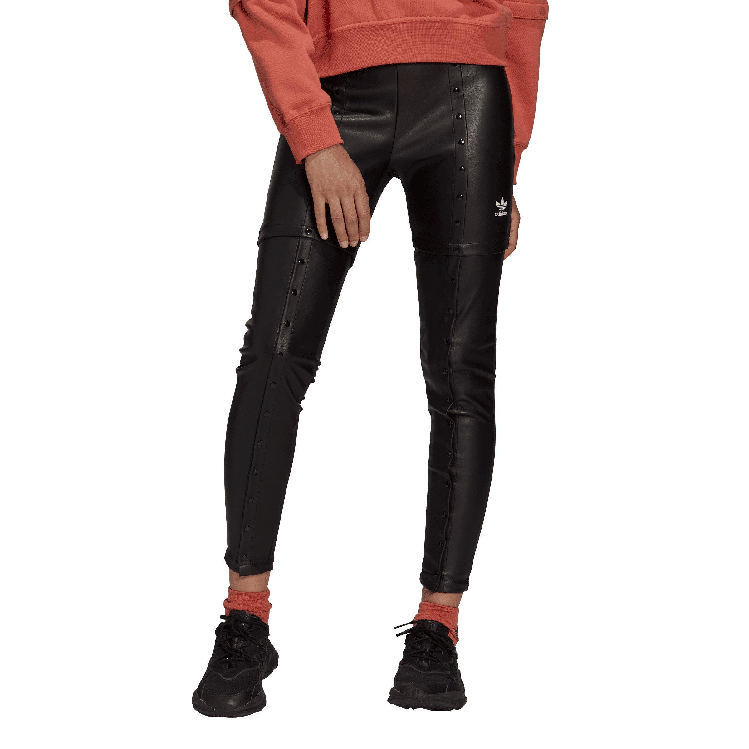 Black - adidas Originals - Faux Leather Trousers - 2