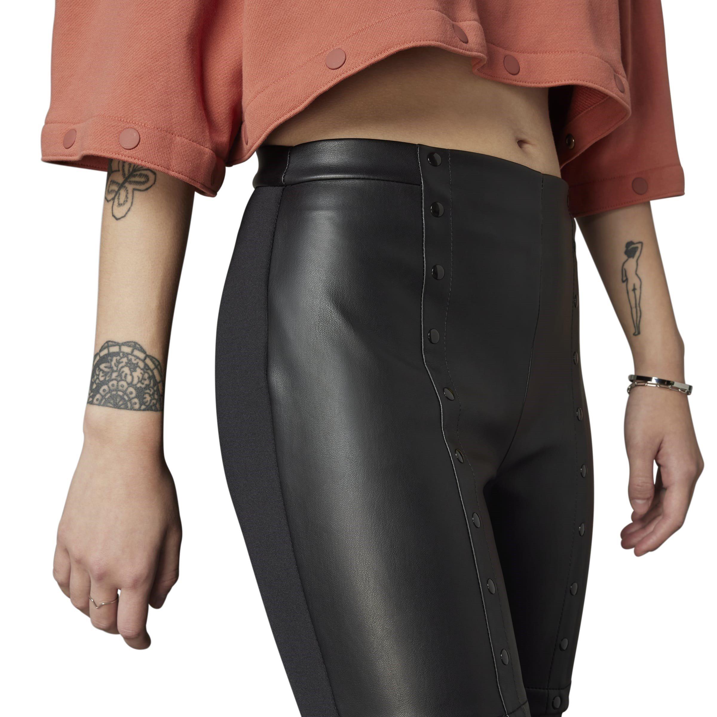 Black - adidas Originals - Faux Leather Trousers - 13