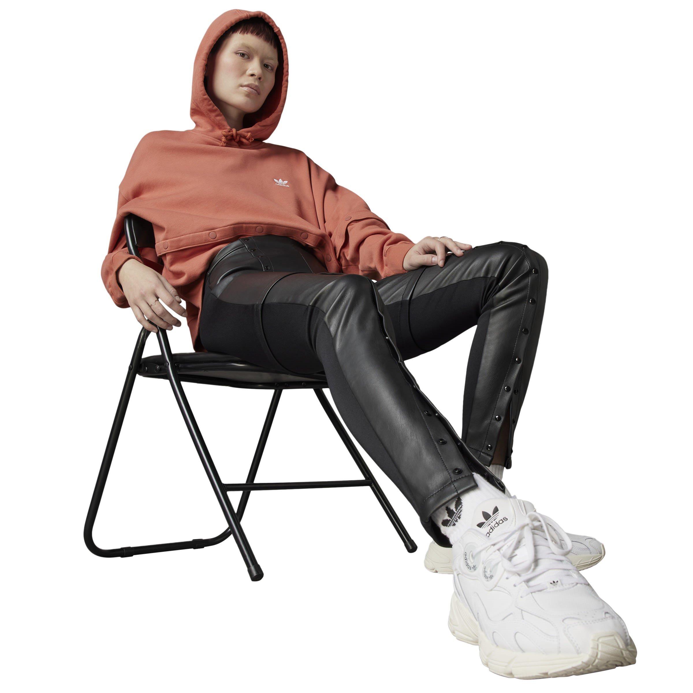 Black - adidas Originals - Faux Leather Trousers - 14
