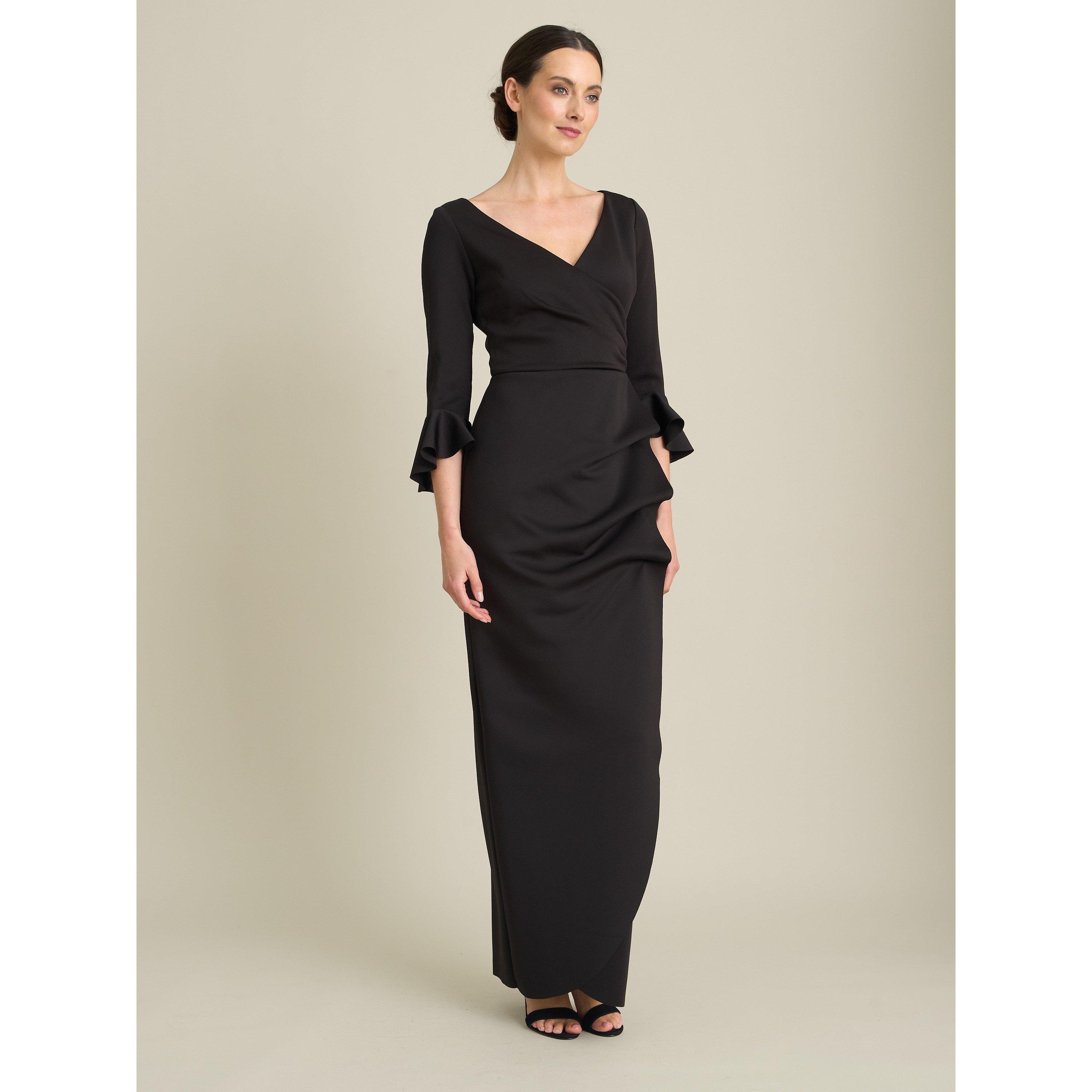 Black - Gina Bacconi - Uma Maxi Dress With Fluted Sleeves - 3