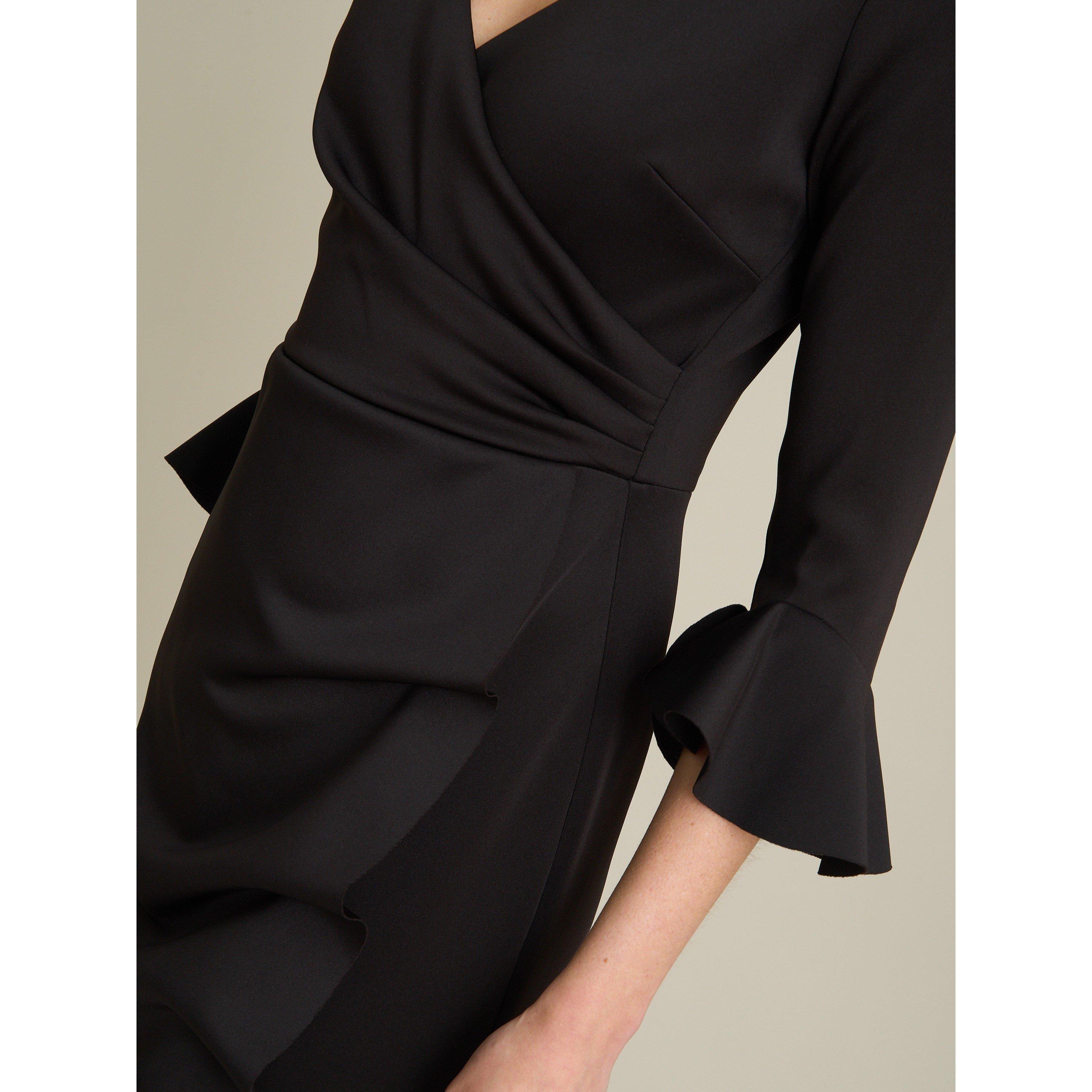 Black - Gina Bacconi - Uma Maxi Dress With Fluted Sleeves - 5