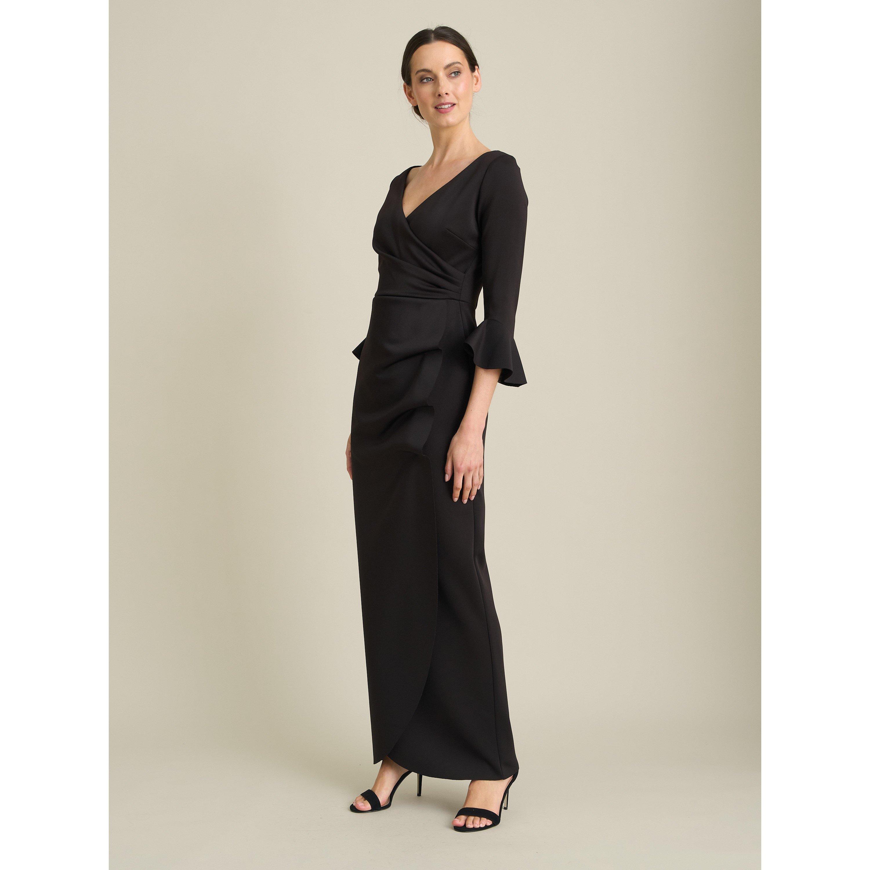 Black - Gina Bacconi - Uma Maxi Dress With Fluted Sleeves - 6