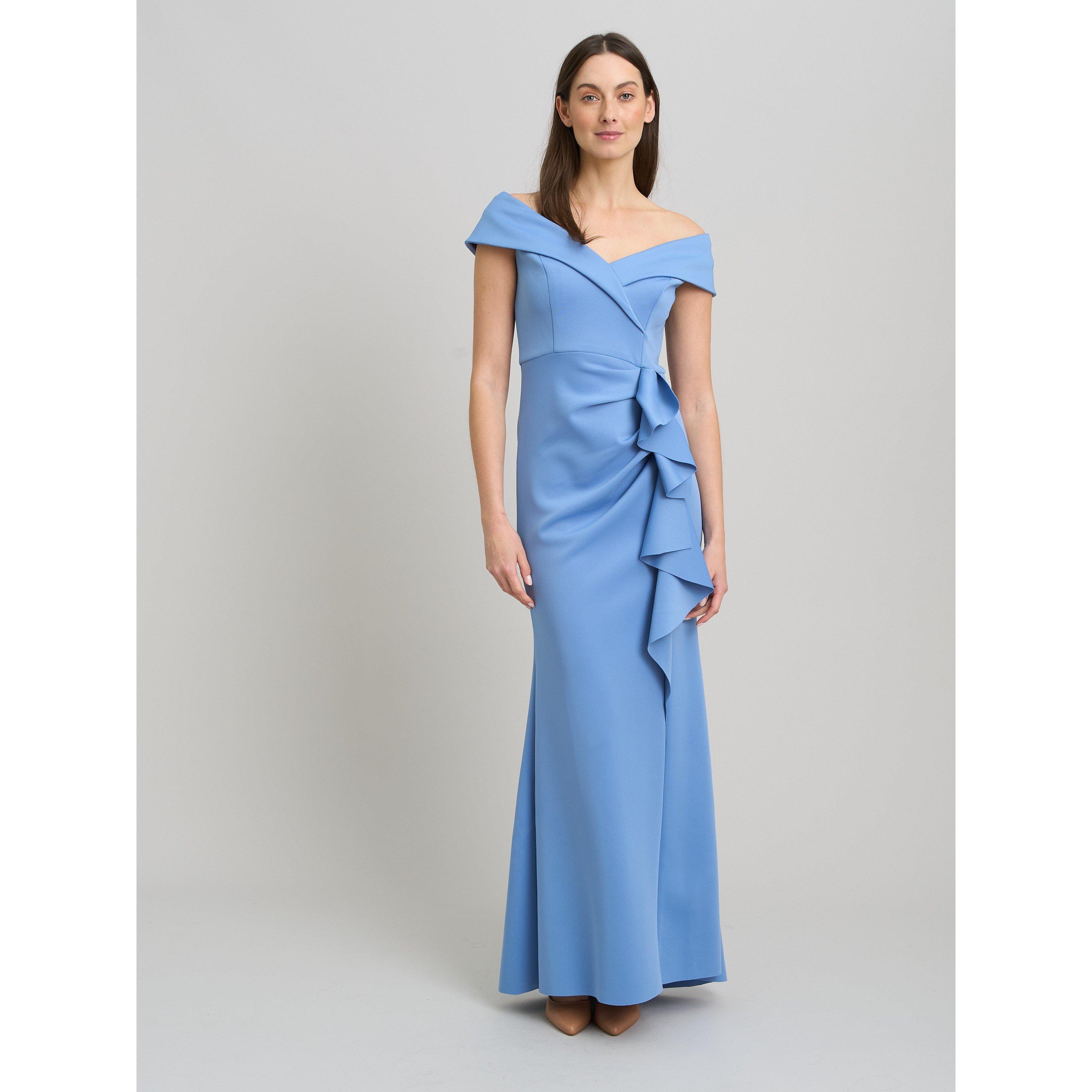 Blue - Gina Bacconi - Victoria Maxi Dress With Side Ruching - 1
