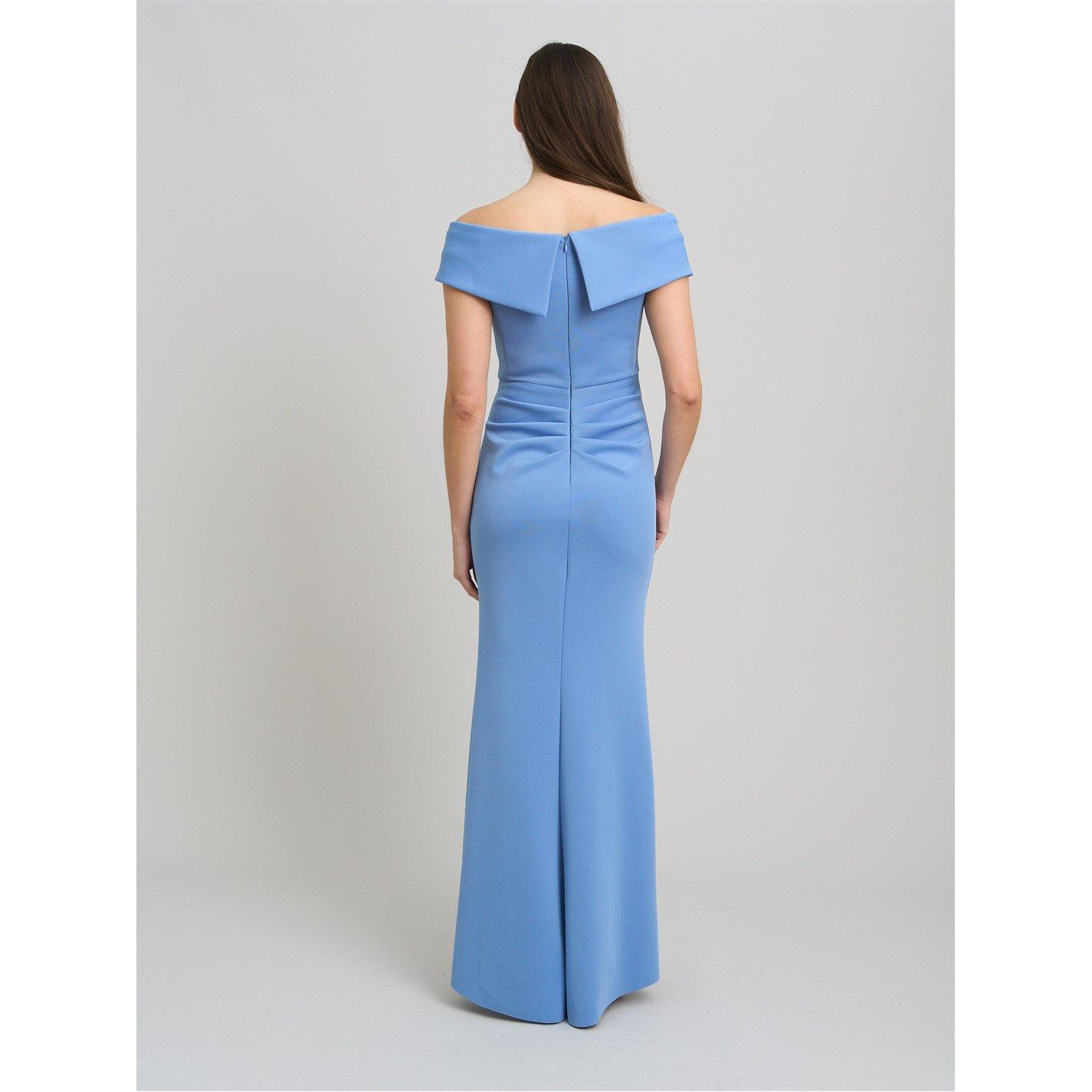 Blue - Gina Bacconi - Victoria Maxi Dress With Side Ruching - 2