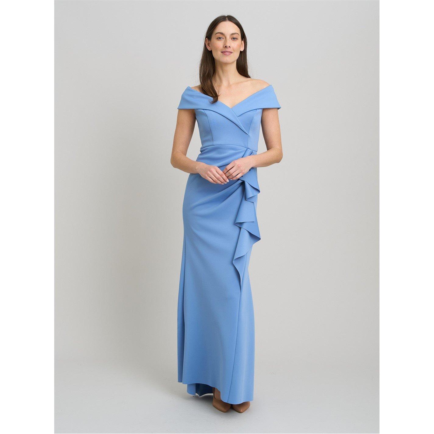 Blue - Gina Bacconi - Victoria Maxi Dress With Side Ruching - 3