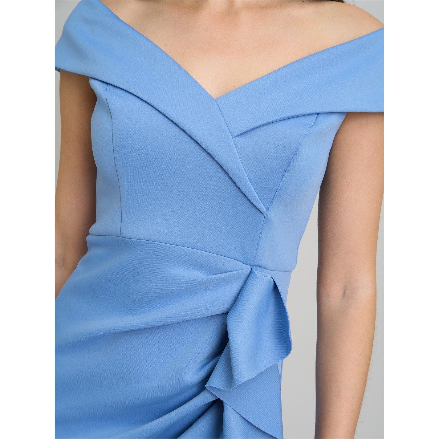 Blue - Gina Bacconi - Victoria Maxi Dress With Side Ruching - 4