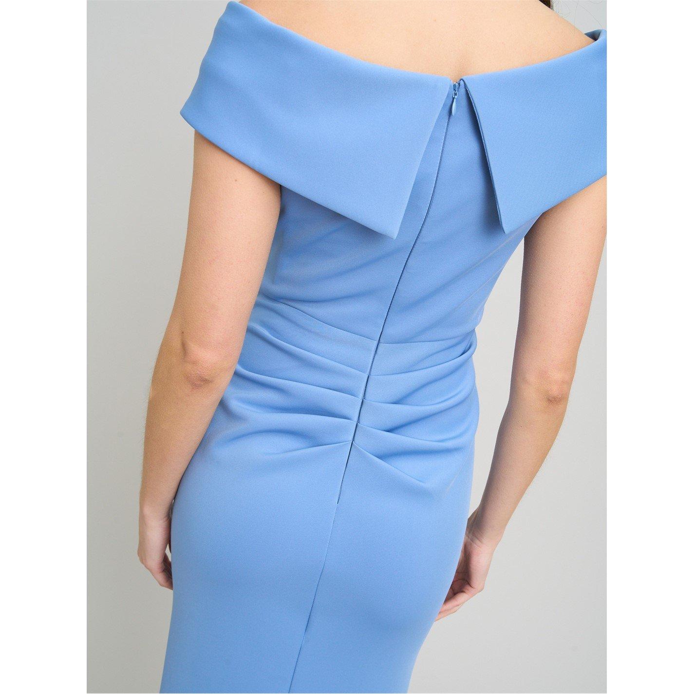 Blue - Gina Bacconi - Victoria Maxi Dress With Side Ruching - 6