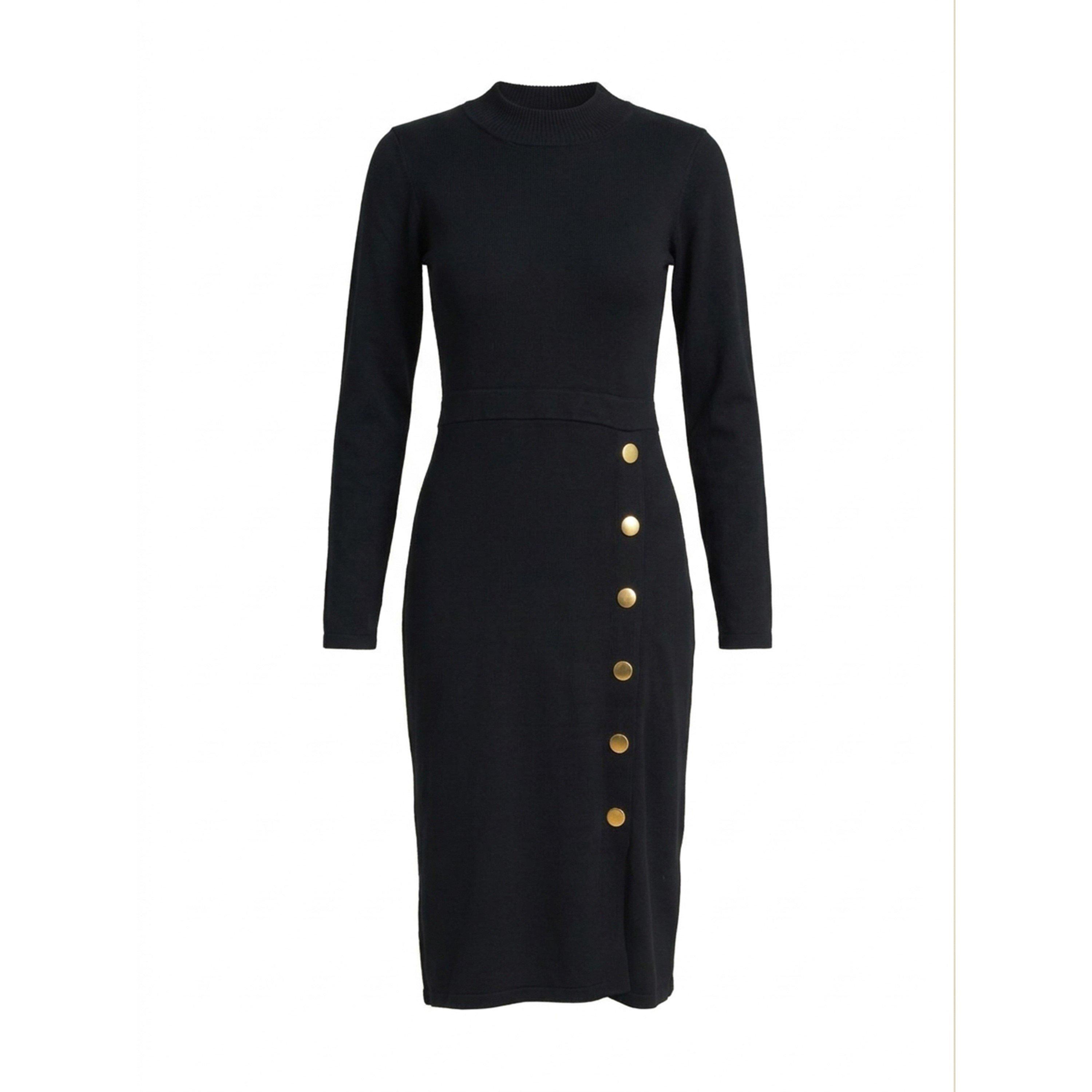 Black - Gina Bacconi - Albany Black Knit Midi Dress - 3