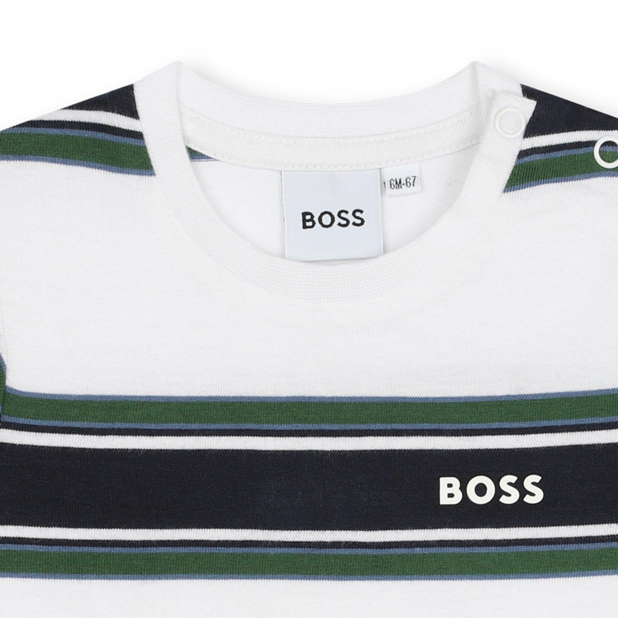 White N56 - Boss - Kids Striped T-Shirt for Infants - 3