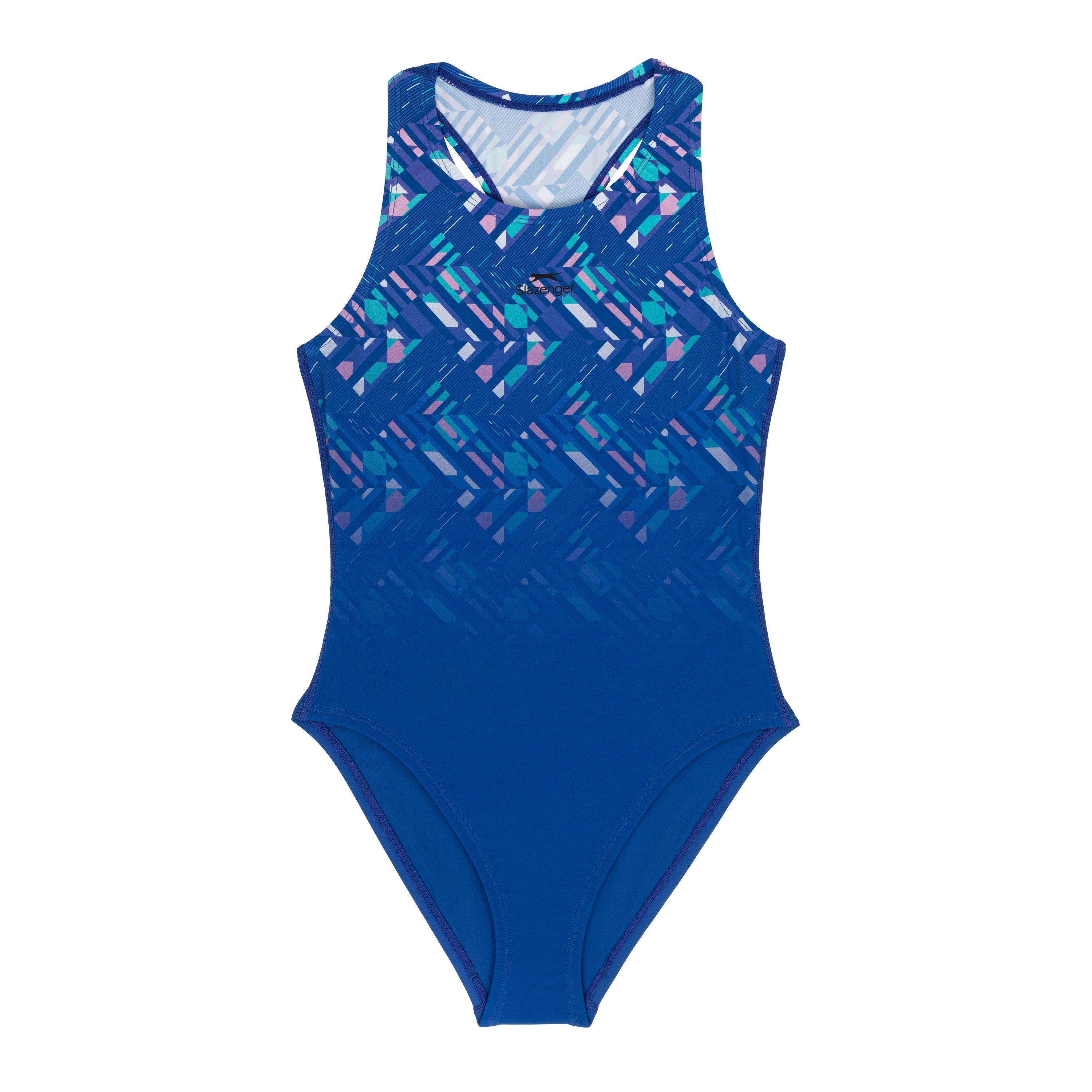 Purple/Pink - Slazenger - Sports Back 1 Piece Swimsuit Juniors - 1