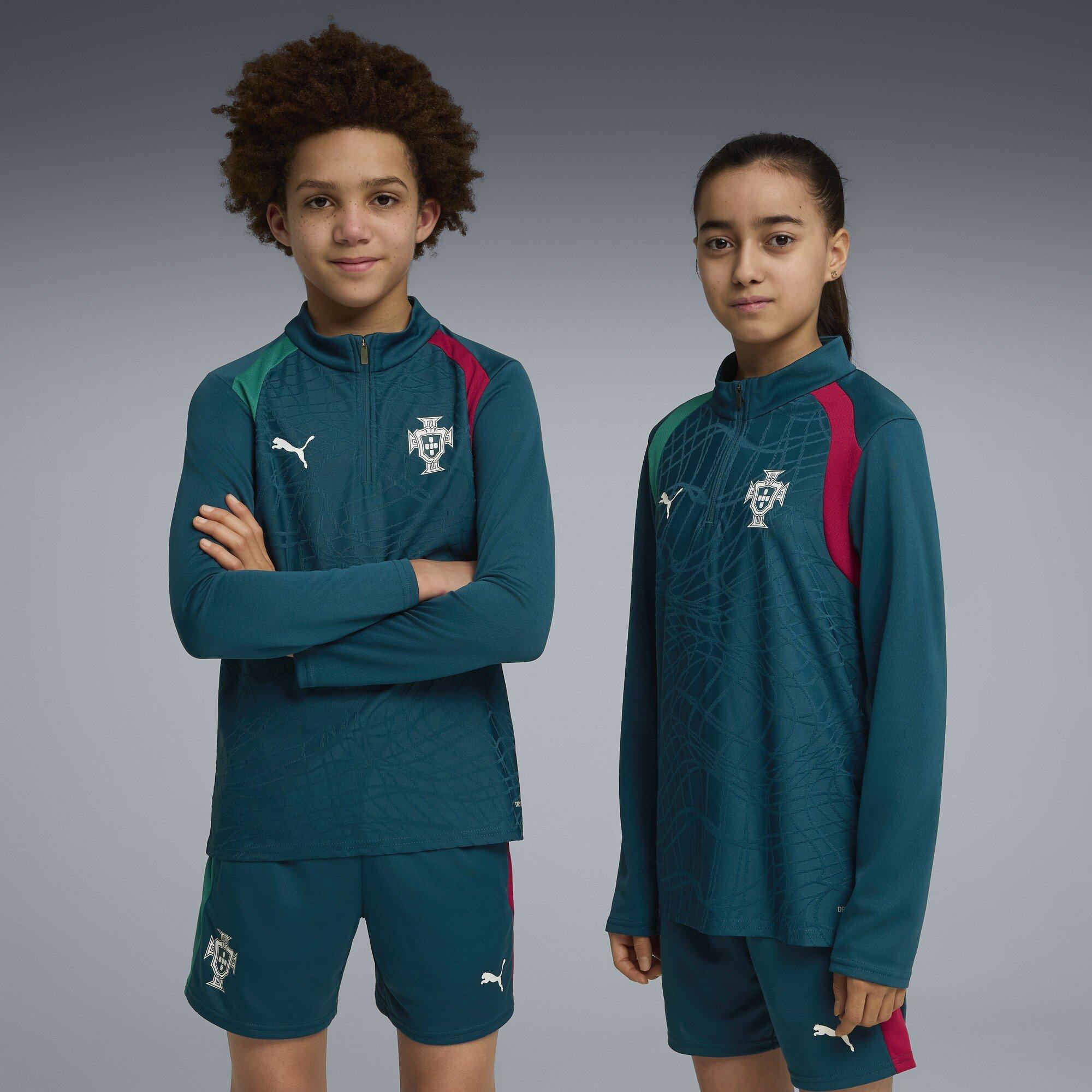 Groen/Zilver - Puma - Unisex Kids Portugal International Licensed Drill Top - 3