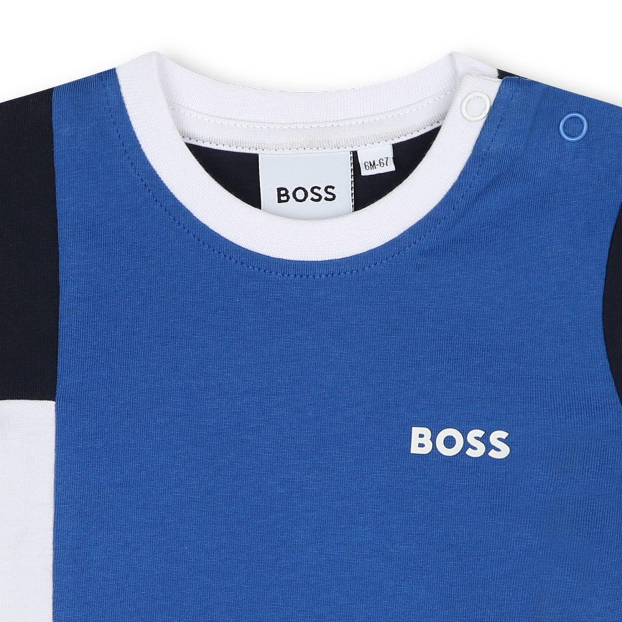Elec Blue 872 - Boss - Kids Black Logo T-Shirt, Block Design - 3