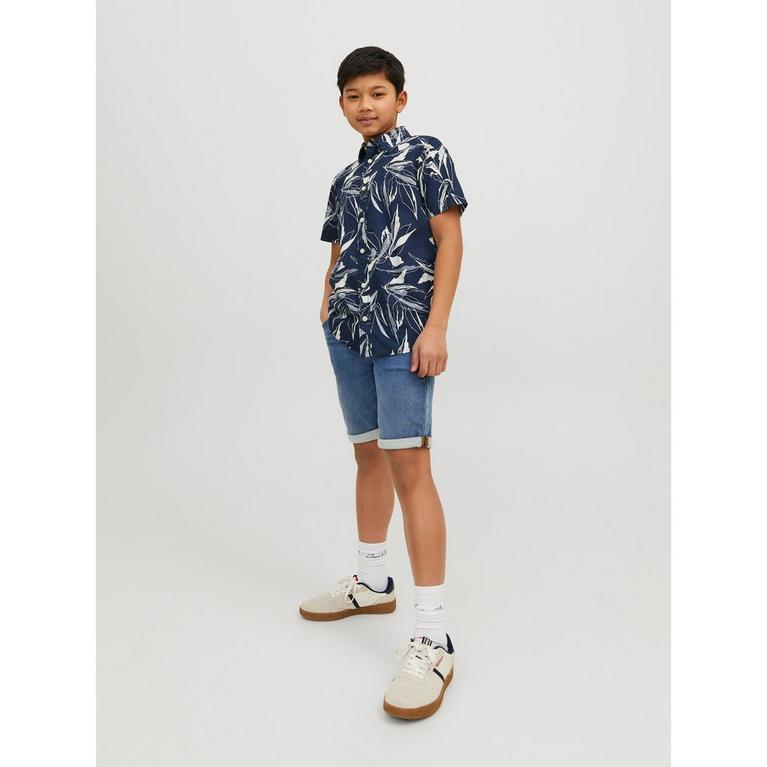 Denim bleu - Blue Faux-Fur Knit Dress - Kid's Set Τ-Shirt & Shorts - 2