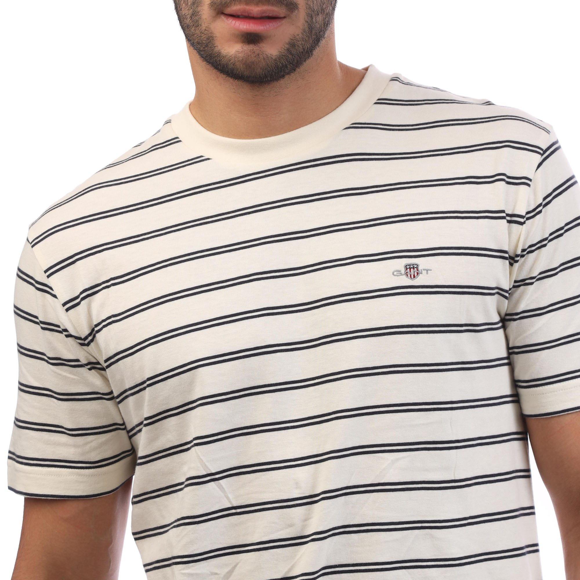 Cream - Gant - Striped T-Shirt - 3