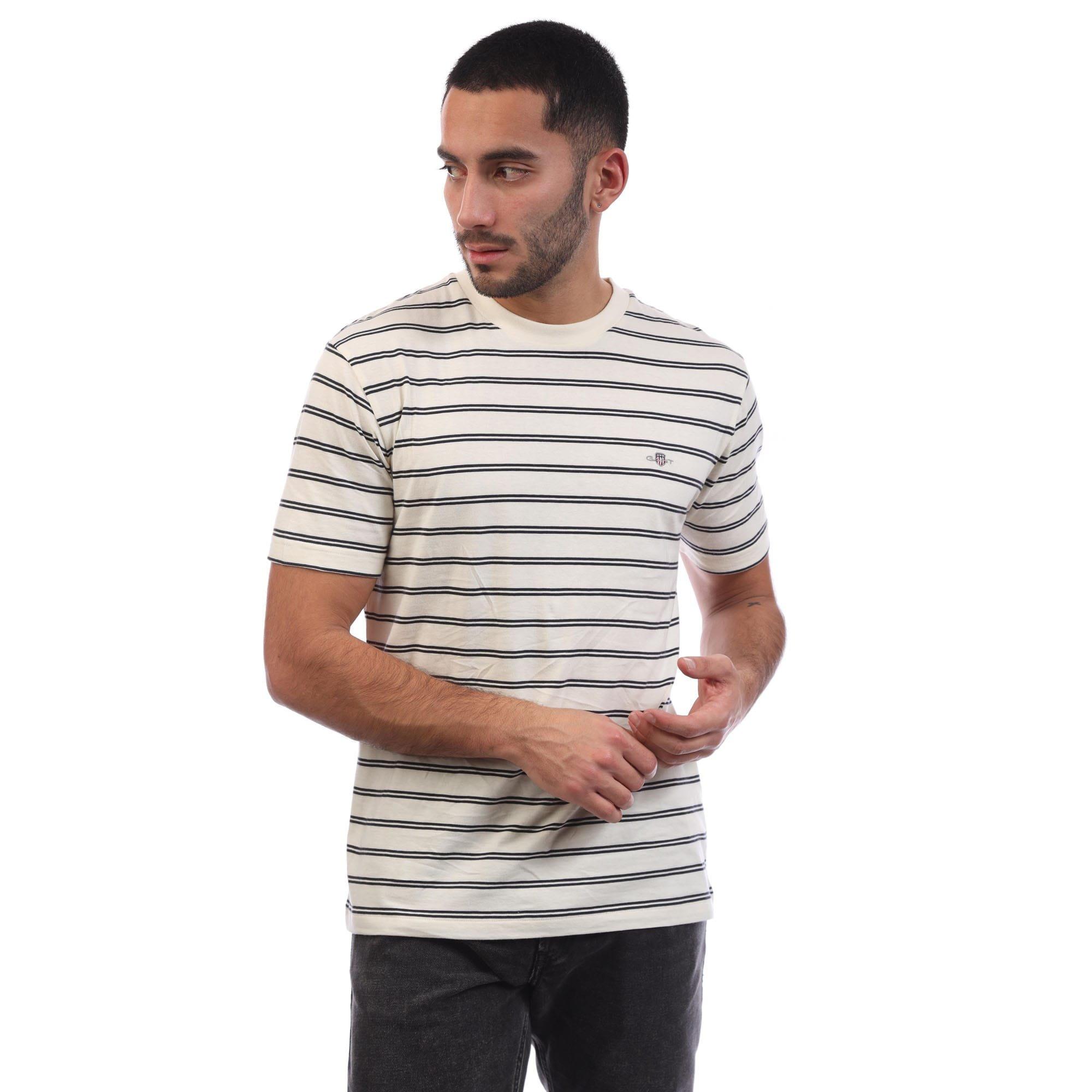 Cream - Gant - Striped T-Shirt - 4