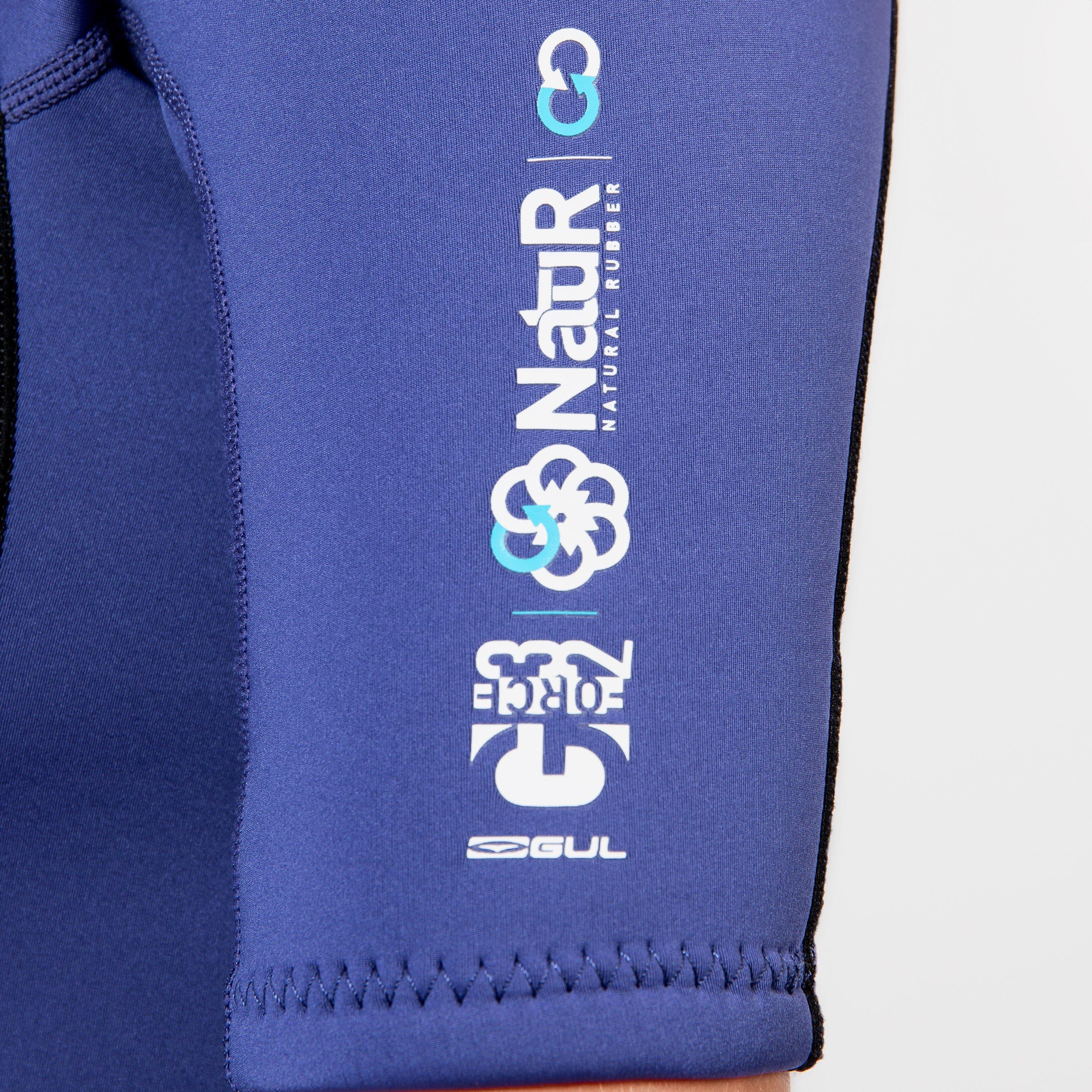 Black/Blue - Gul - G-FORCE 32 NATUR WOMENS FLATLOCK SHORTY WETSUIT - 3