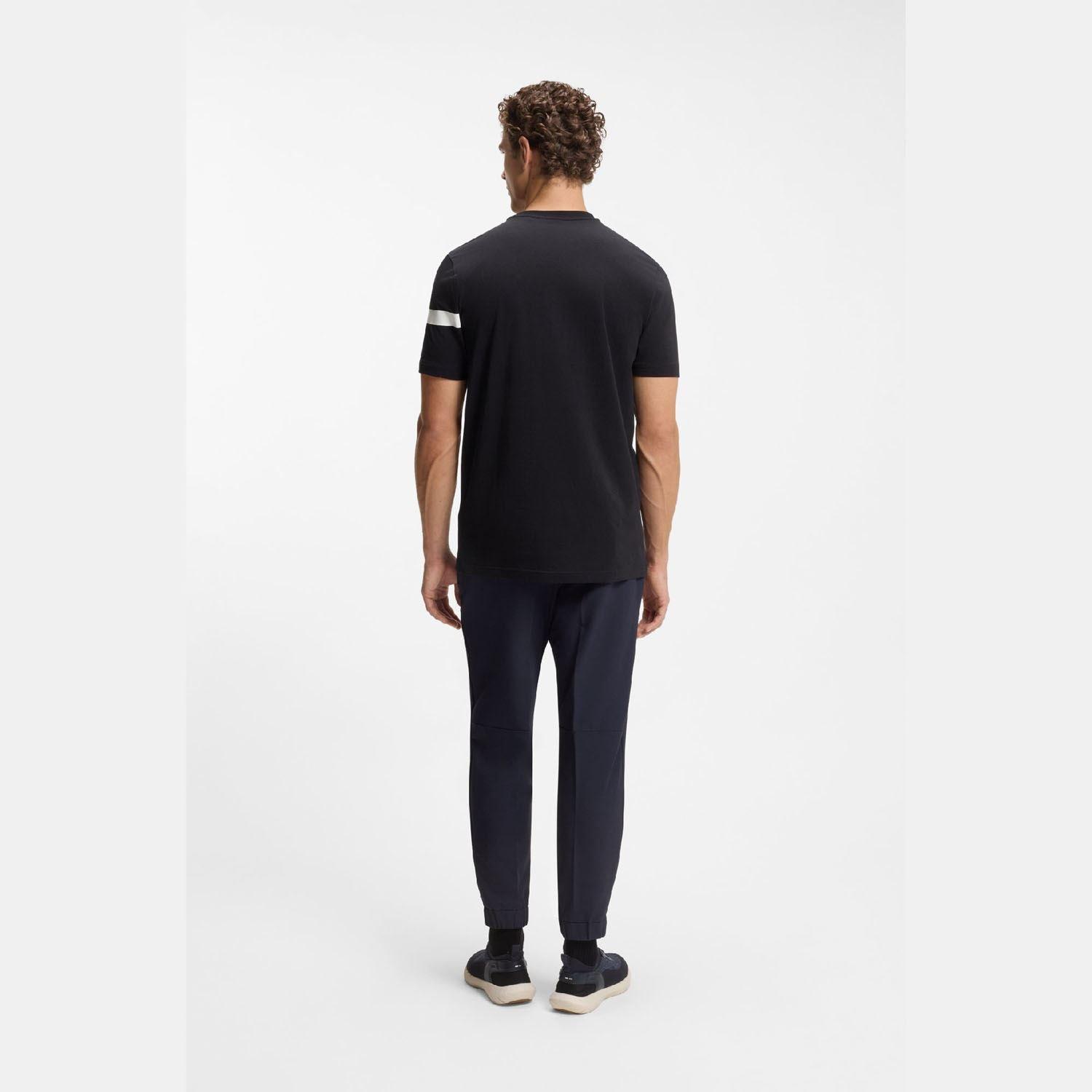 Dark Blue - Boss - Regular Fit T-Shirt with Logo Stripe - 5