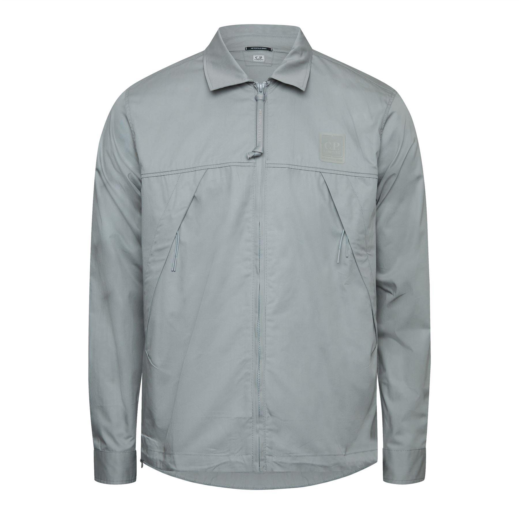 CP Company Metropolis Series Gabardine Zip Overshirt - Grey - L