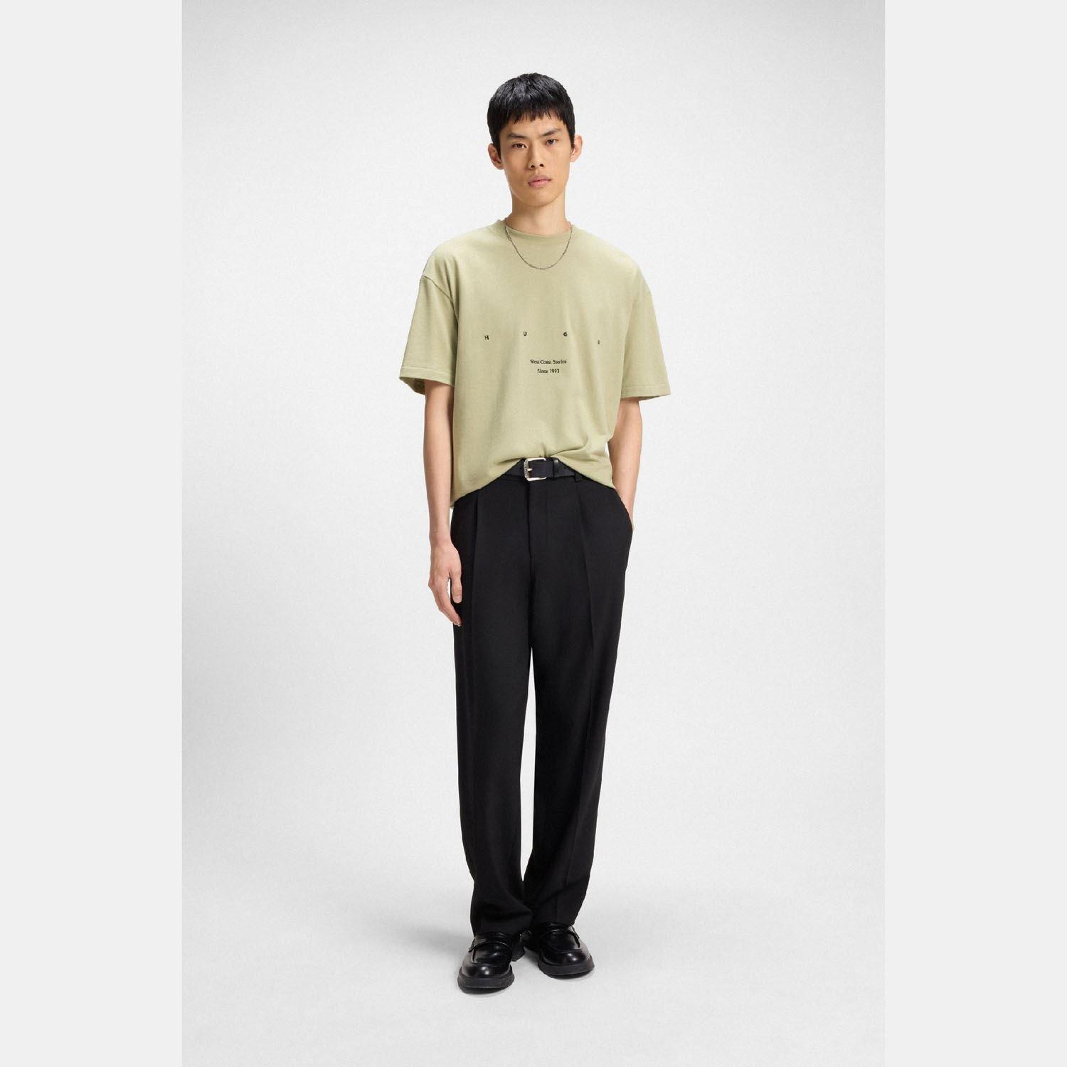 Green - Hugo - Duwrite Cotton Jersey T-Shirt with LA Artwork - 4