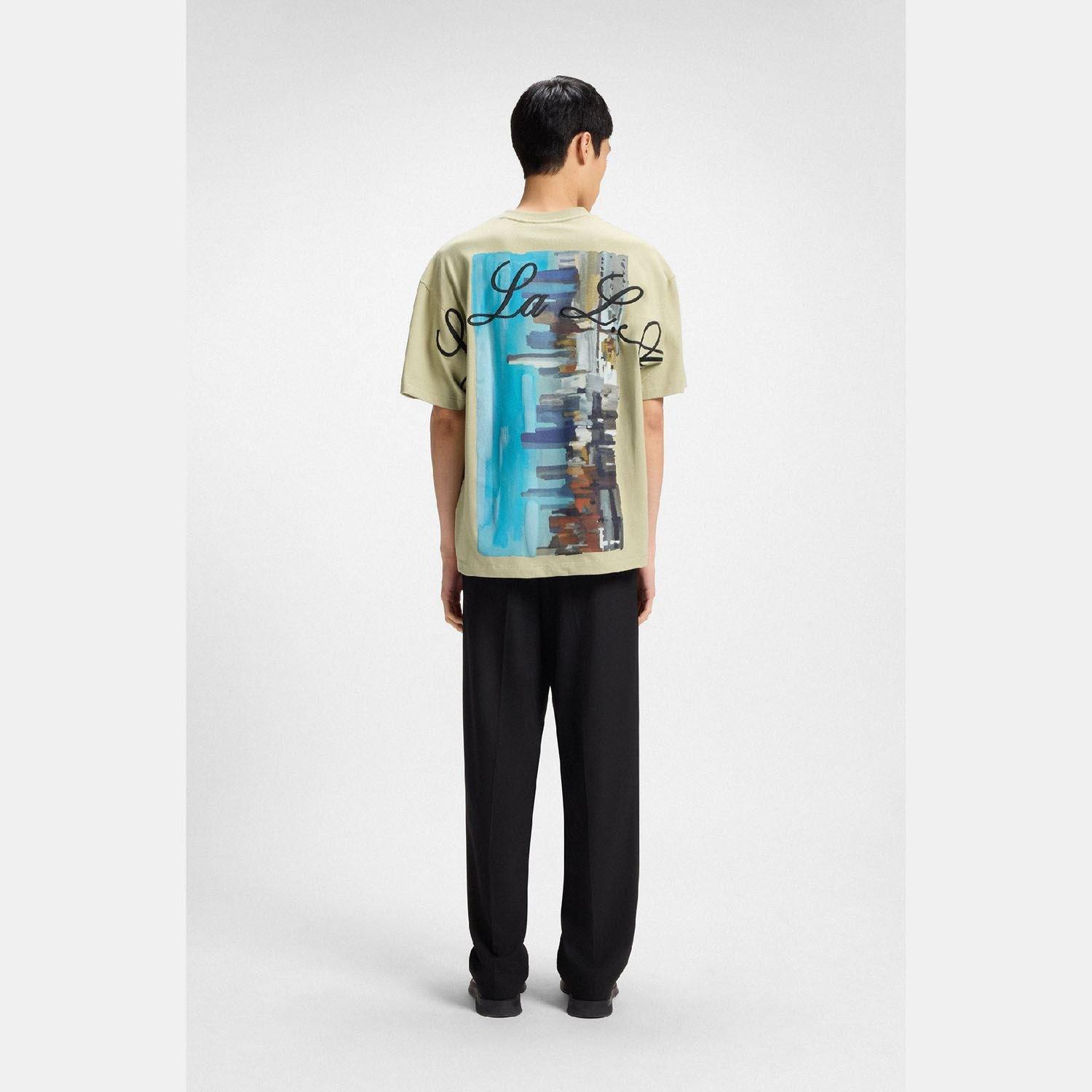 Green - Hugo - Duwrite Cotton Jersey T-Shirt with LA Artwork - 5