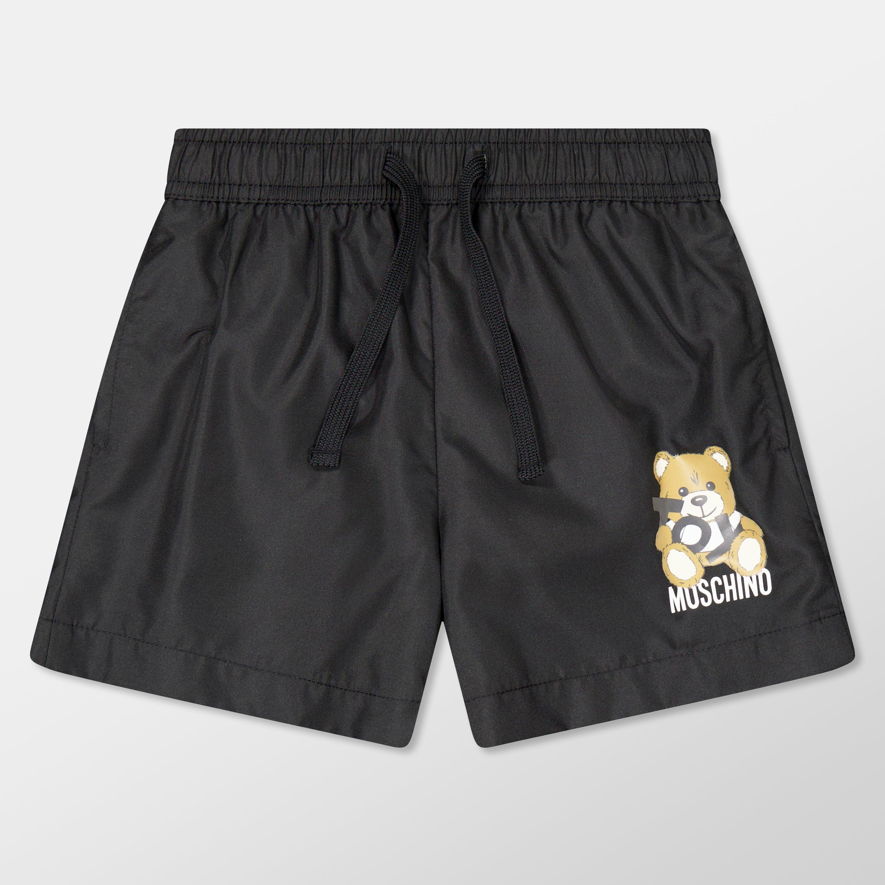 Black 60100 - Moschino - Kids' Bear Logo Swim Shorts - 2