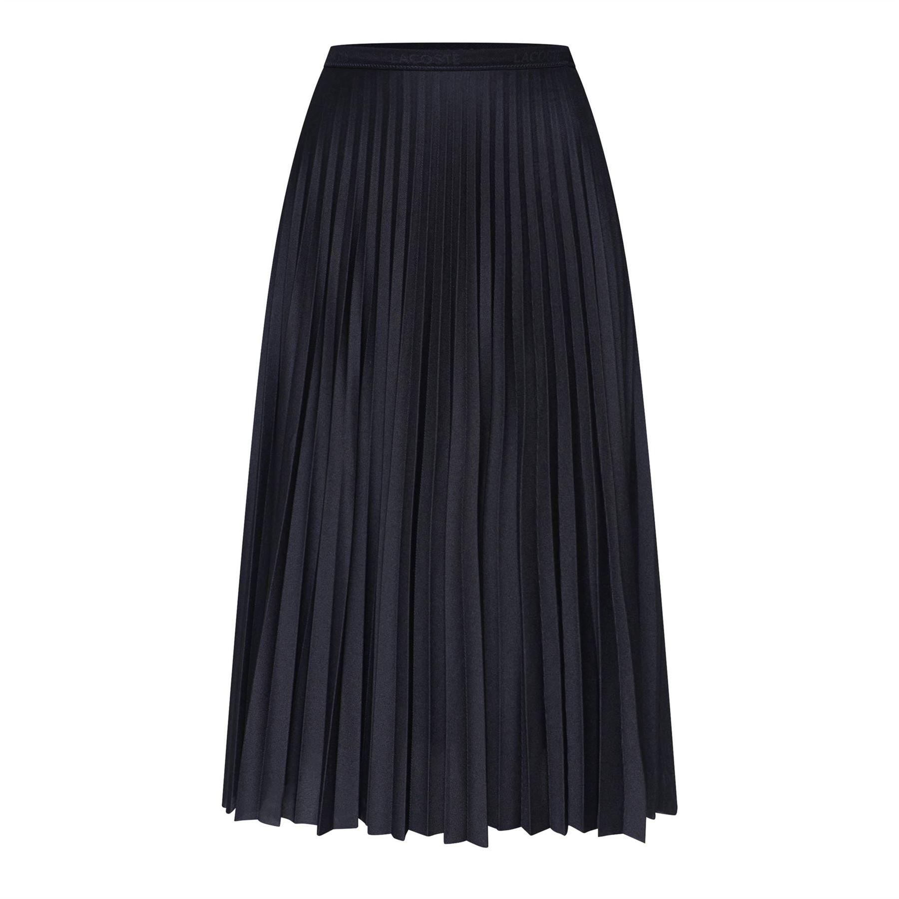 Blue - Lacoste - Elasticated Waist Flowing Pleated Skirt - 1