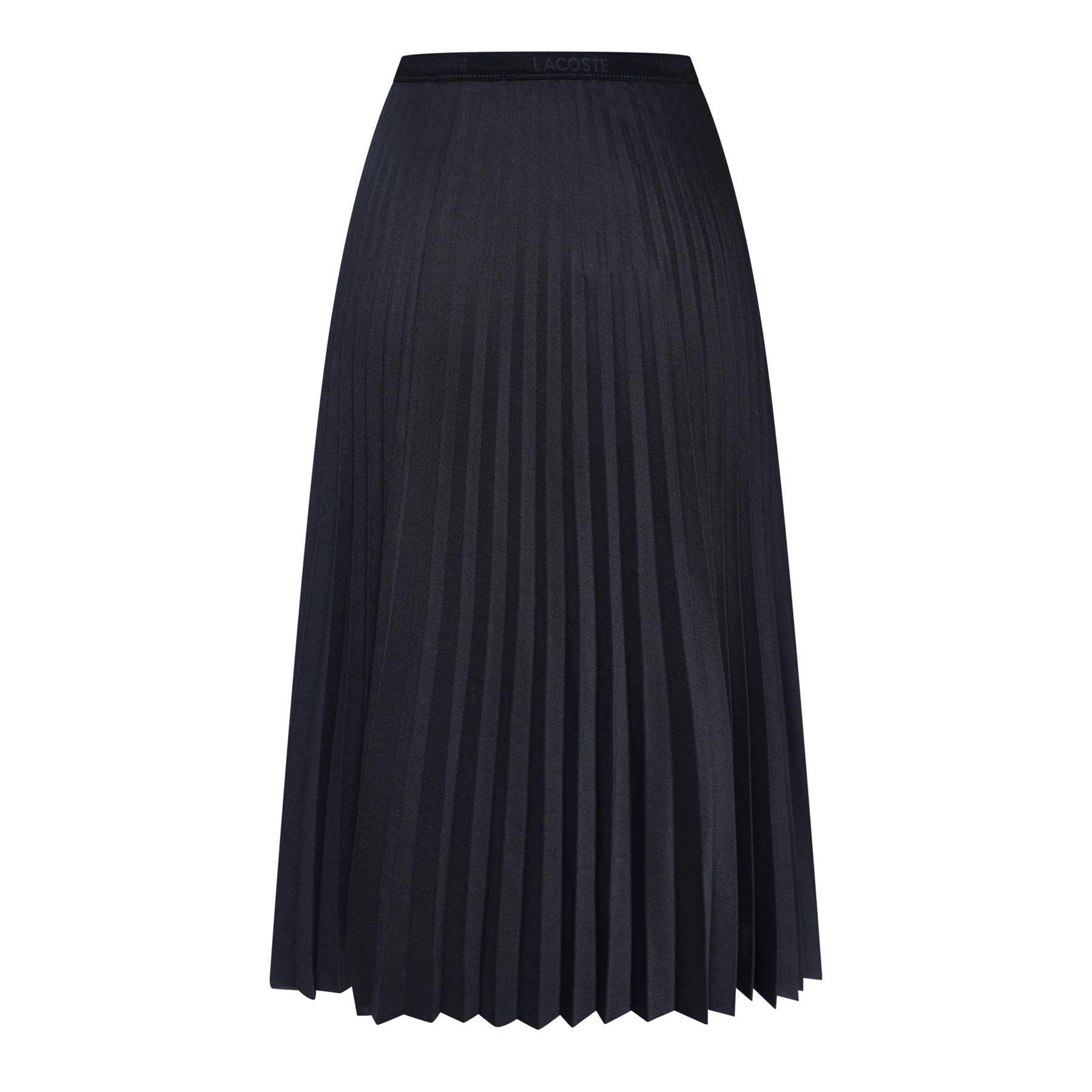 Blue - Lacoste - Elasticated Waist Flowing Pleated Skirt - 2