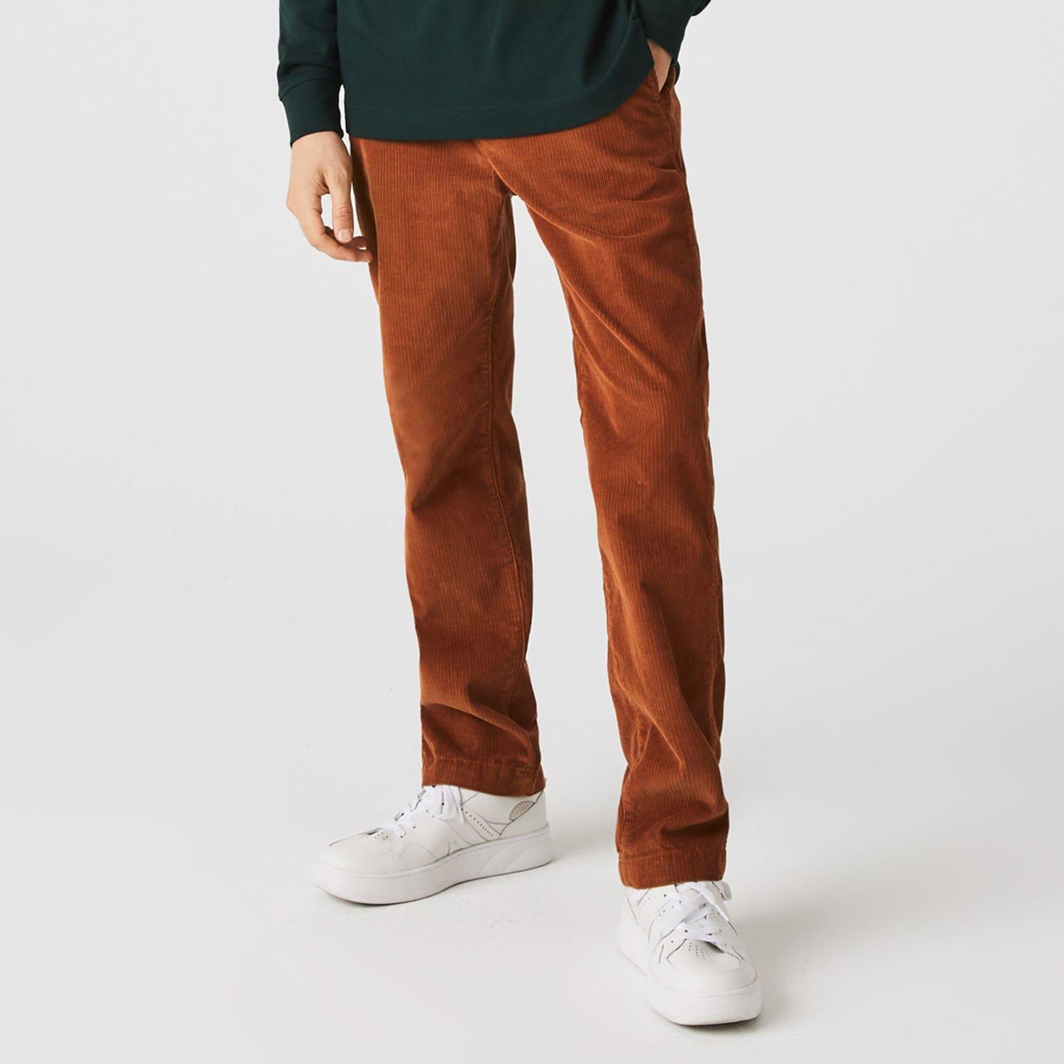 Brown - Lacoste - Straight-Fit Corduroy Chinos - 1