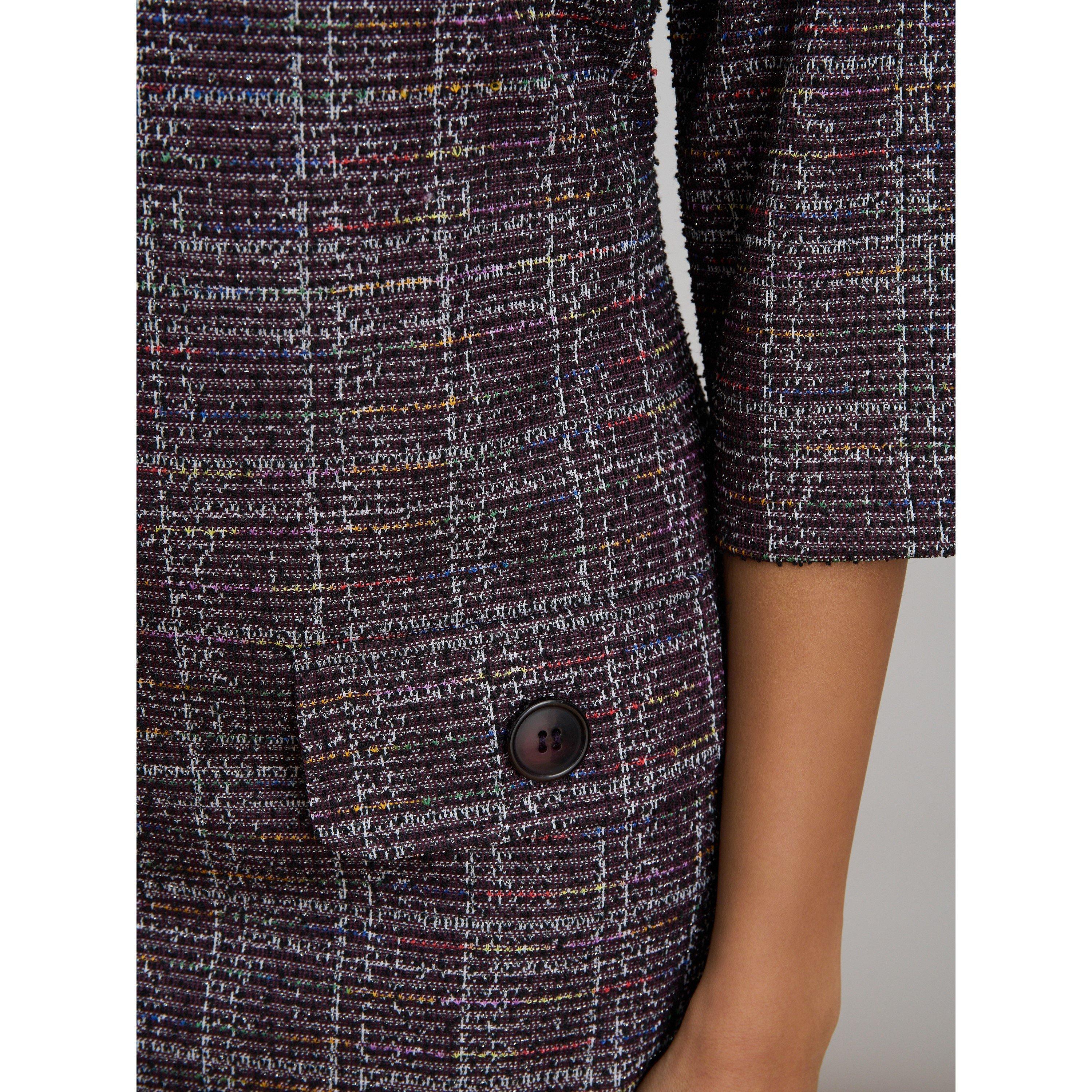 Aubergine - Gina Bacconi - Janine Textured Shift Dress - 5