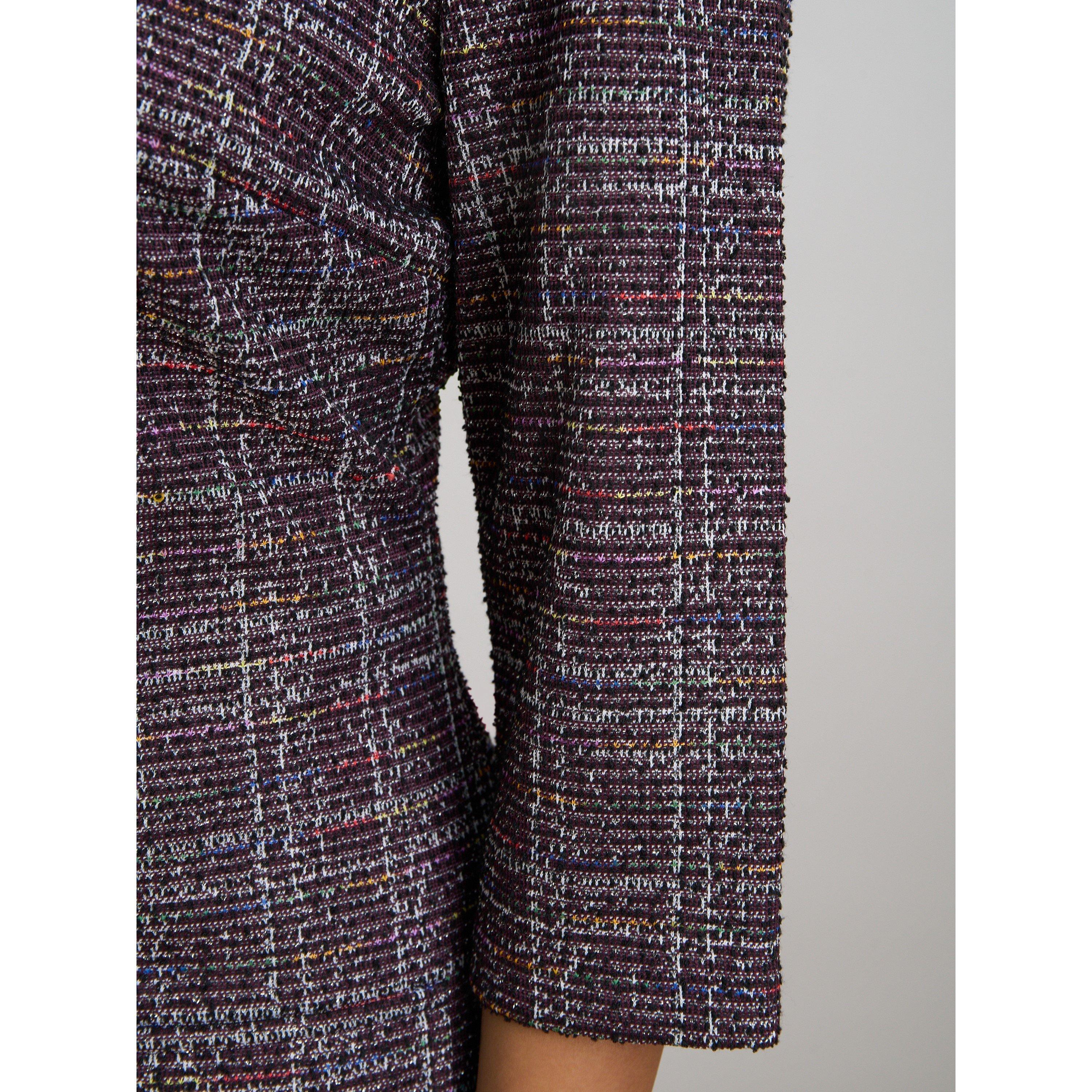 Aubergine - Gina Bacconi - Janine Textured Shift Dress - 7