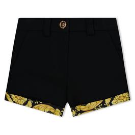 Versace Barocco Print Cotton Shorts Junior Girls