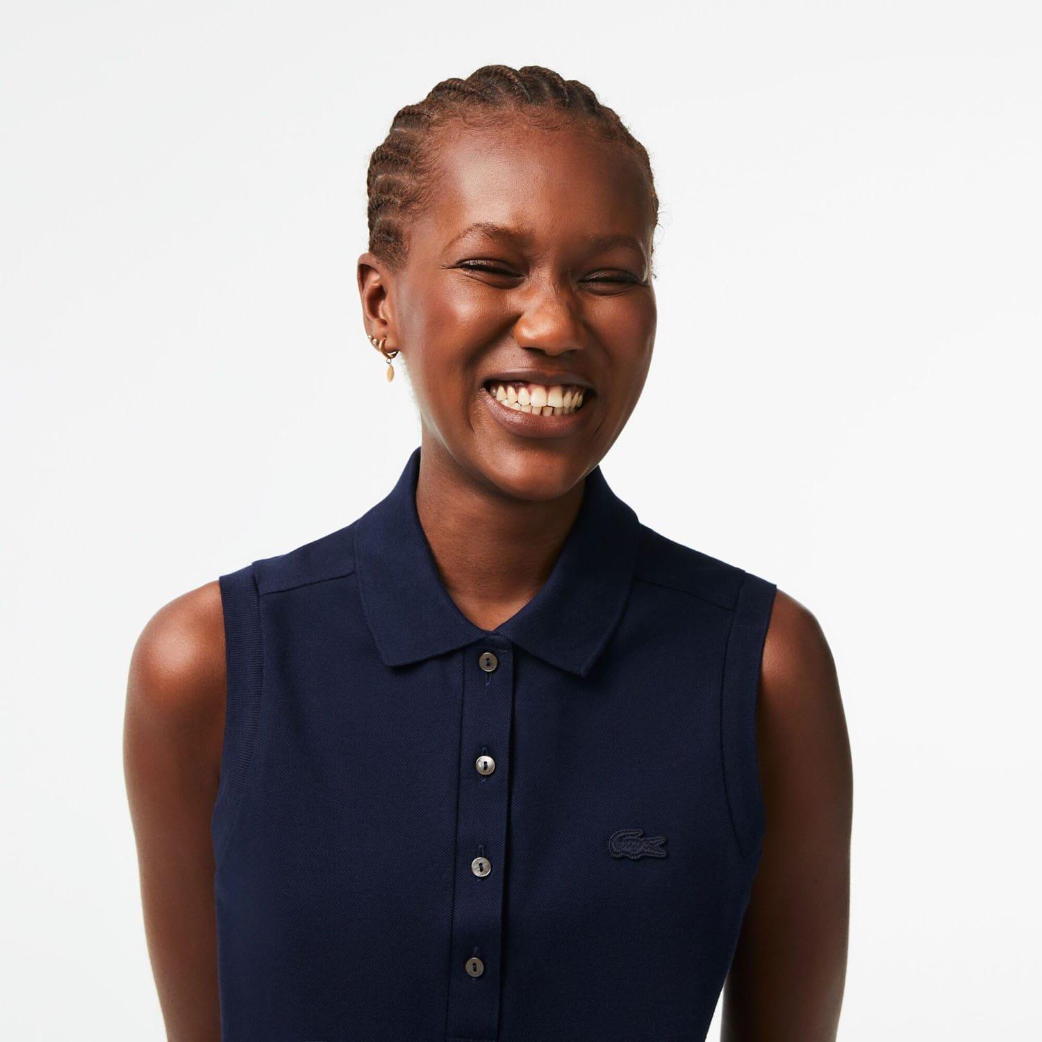 Navy - Lacoste - Slim Fit L.12.D Sleeveless Stretch Polo Shirt - 6