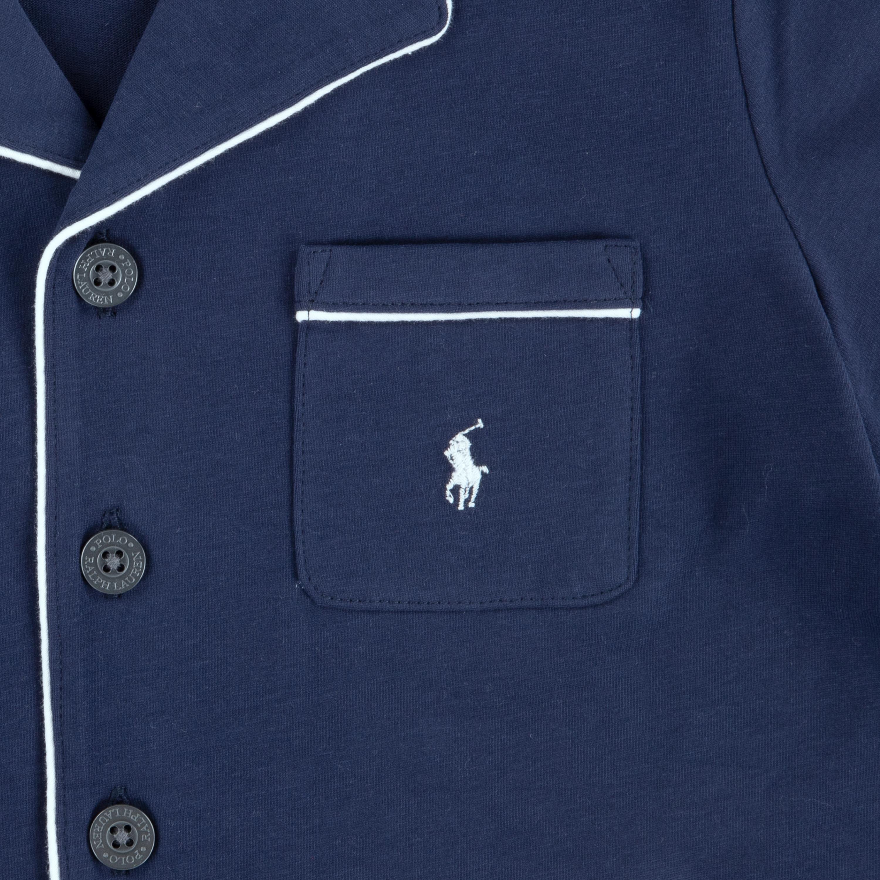 Newport Nvy BCV - Polo Ralph Lauren - Girls' Short Sleeve Piped Pyjama Set - 3