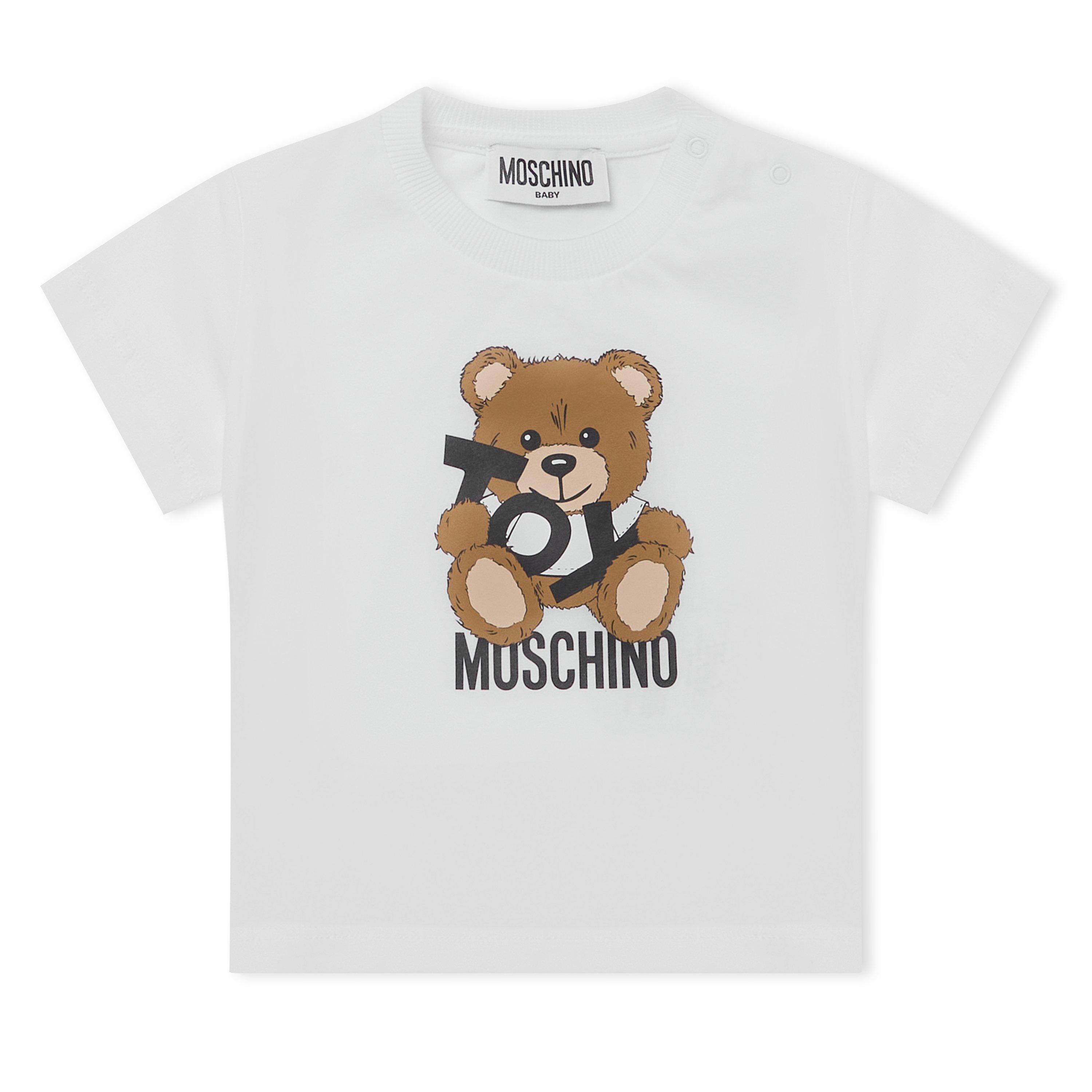 White 10101 - Moschino - Unisex Kids' Bear Regular Fit T-Shirt - 1