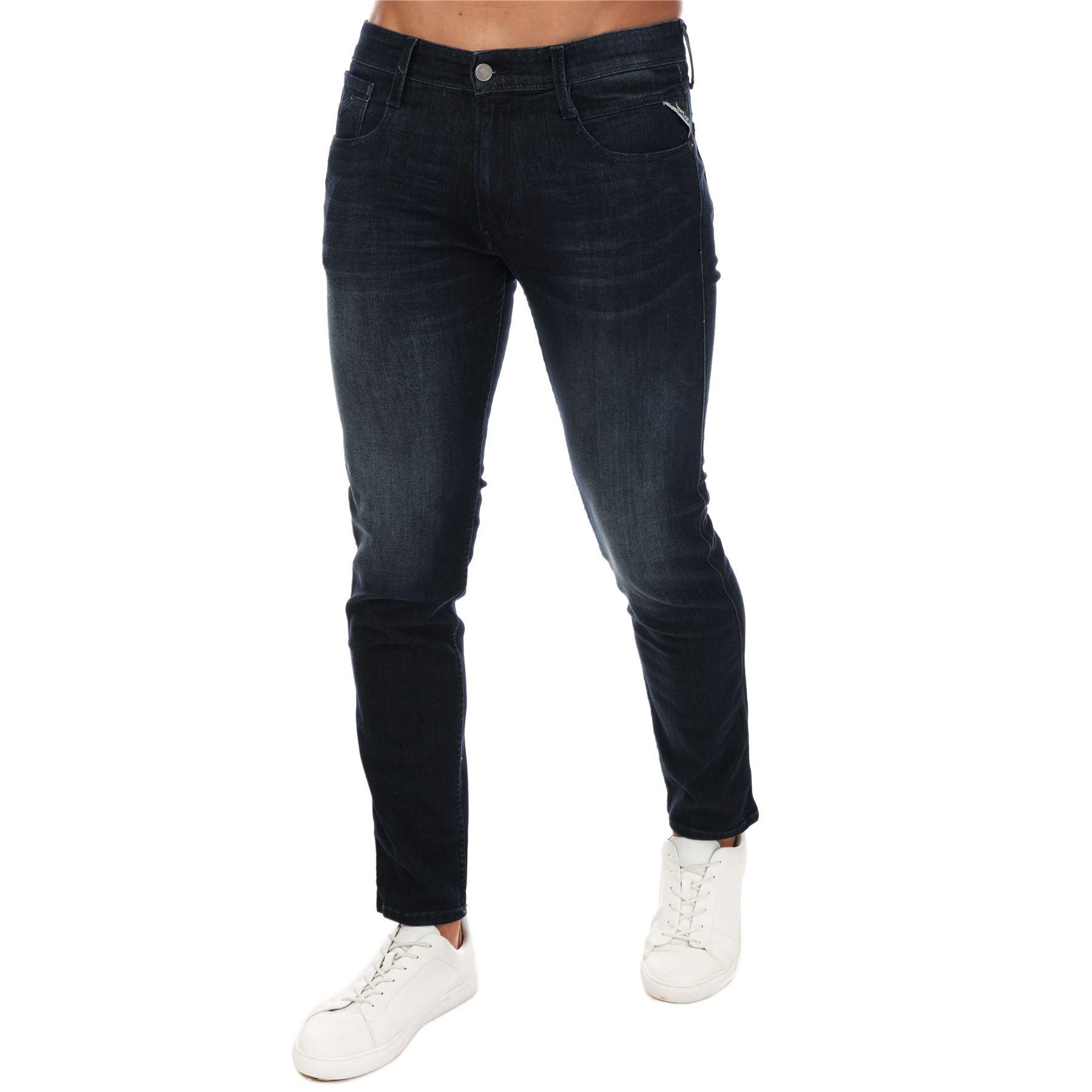 Dark Blue - Replay - Anbass Slim-Fit Jeans - 1