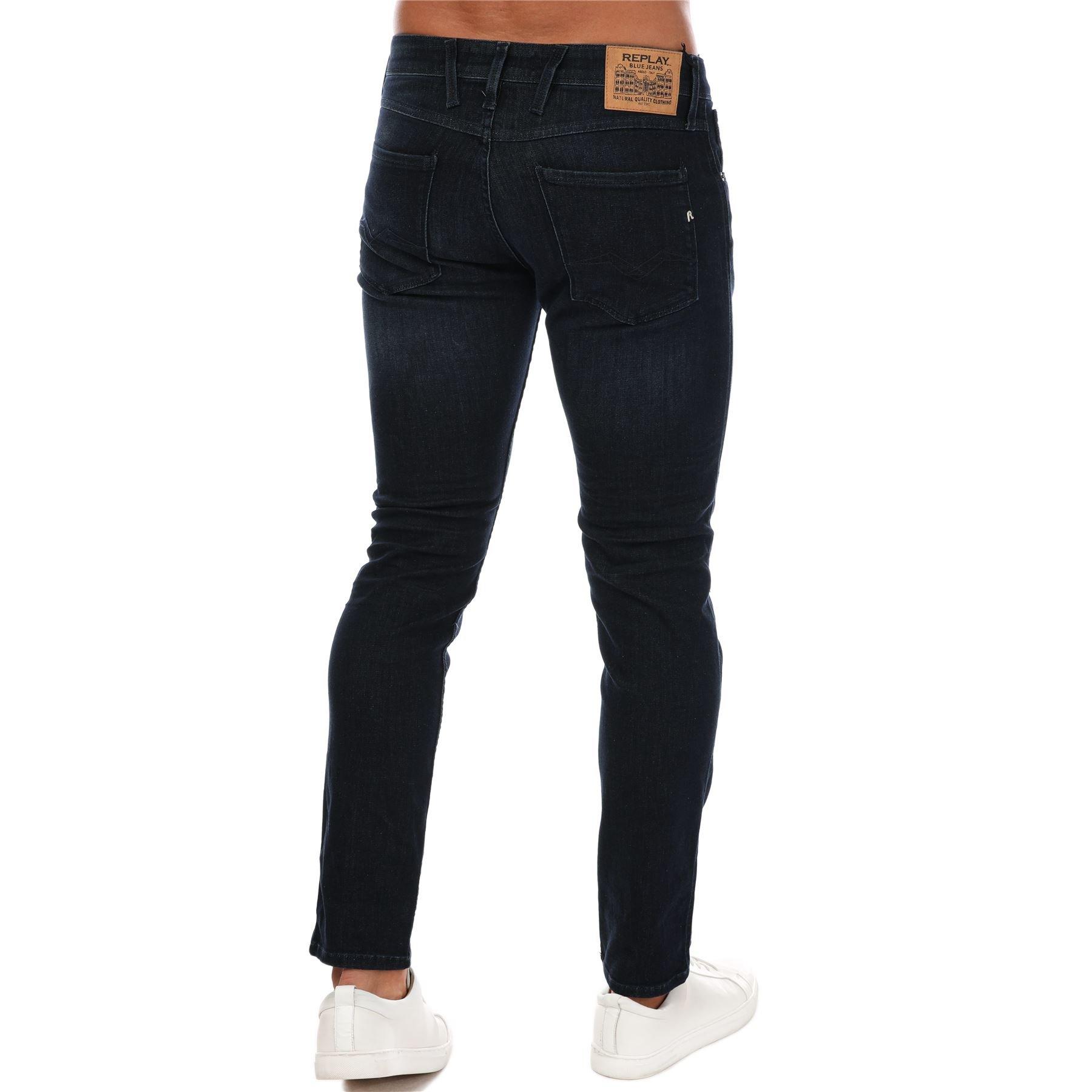 Dark Blue - Replay - Anbass Slim-Fit Jeans - 2