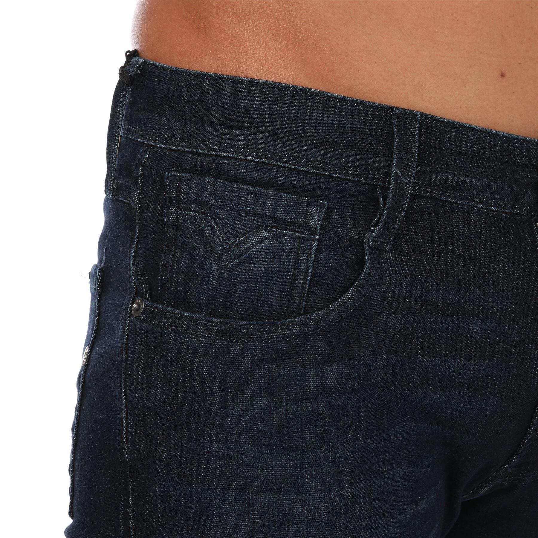 Dark Blue - Replay - Anbass Slim-Fit Jeans - 4