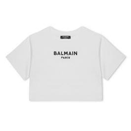 Balmain Embroidered Paris Cropped T Shirt Girls