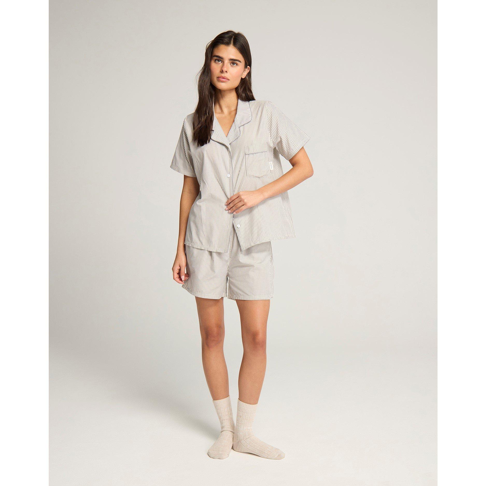 Dove Grey Strip - Nudea - SHORT PJ SET - 2
