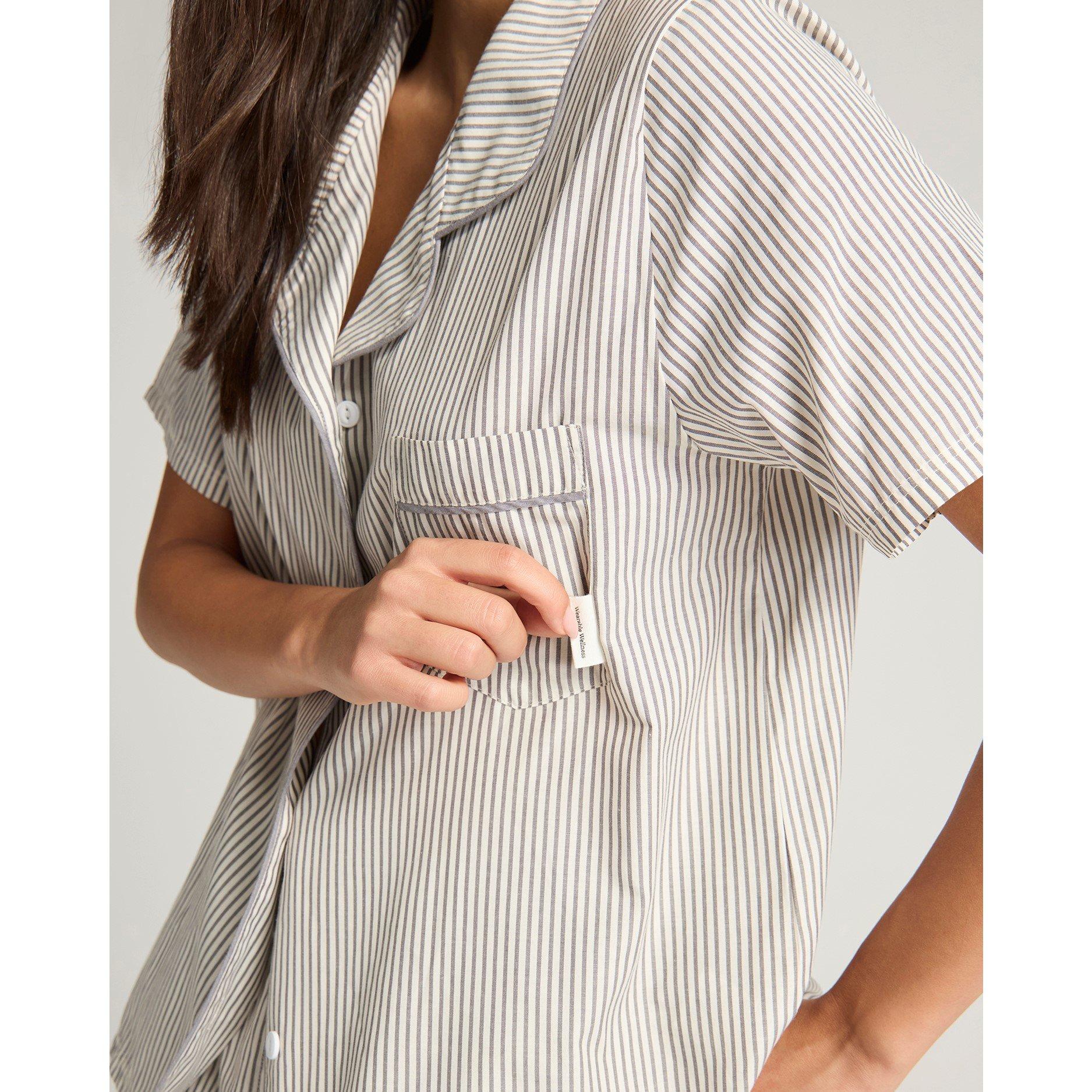 Dove Grey Strip - Nudea - SHORT PJ SET - 4