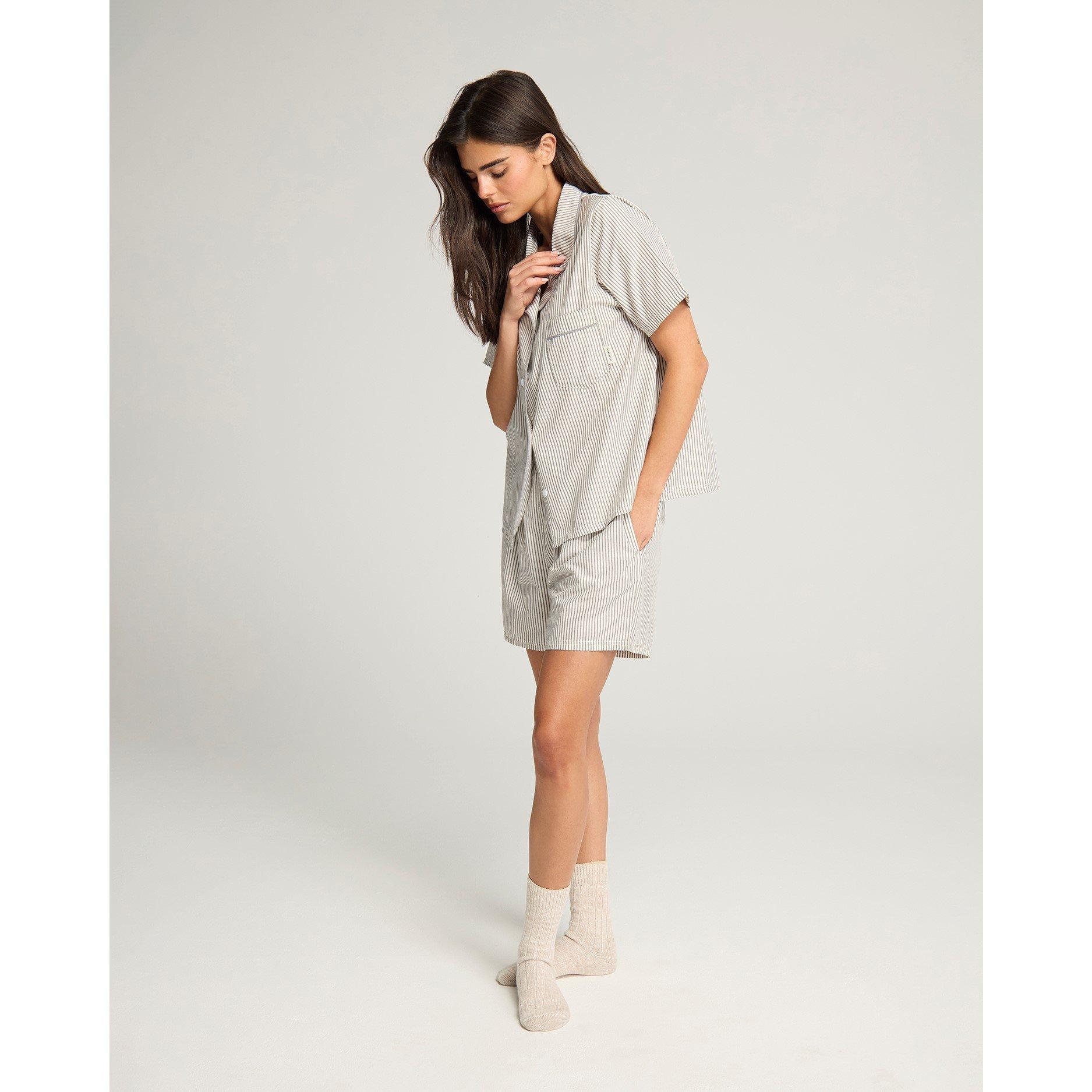 Dove Grey Strip - Nudea - SHORT PJ SET - 9