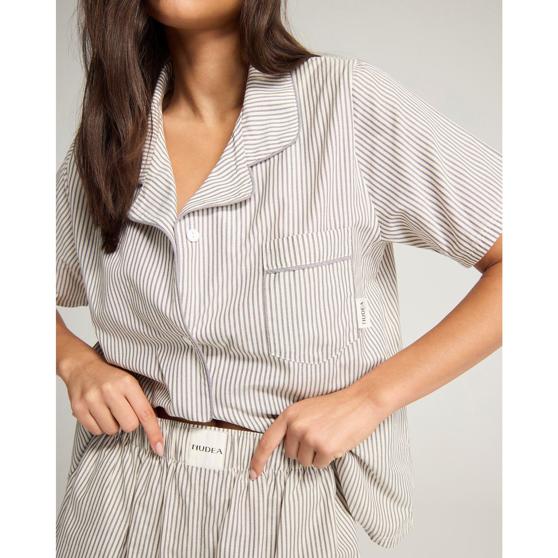 Dove Grey Strip - Nudea - SHORT PJ SET - 10