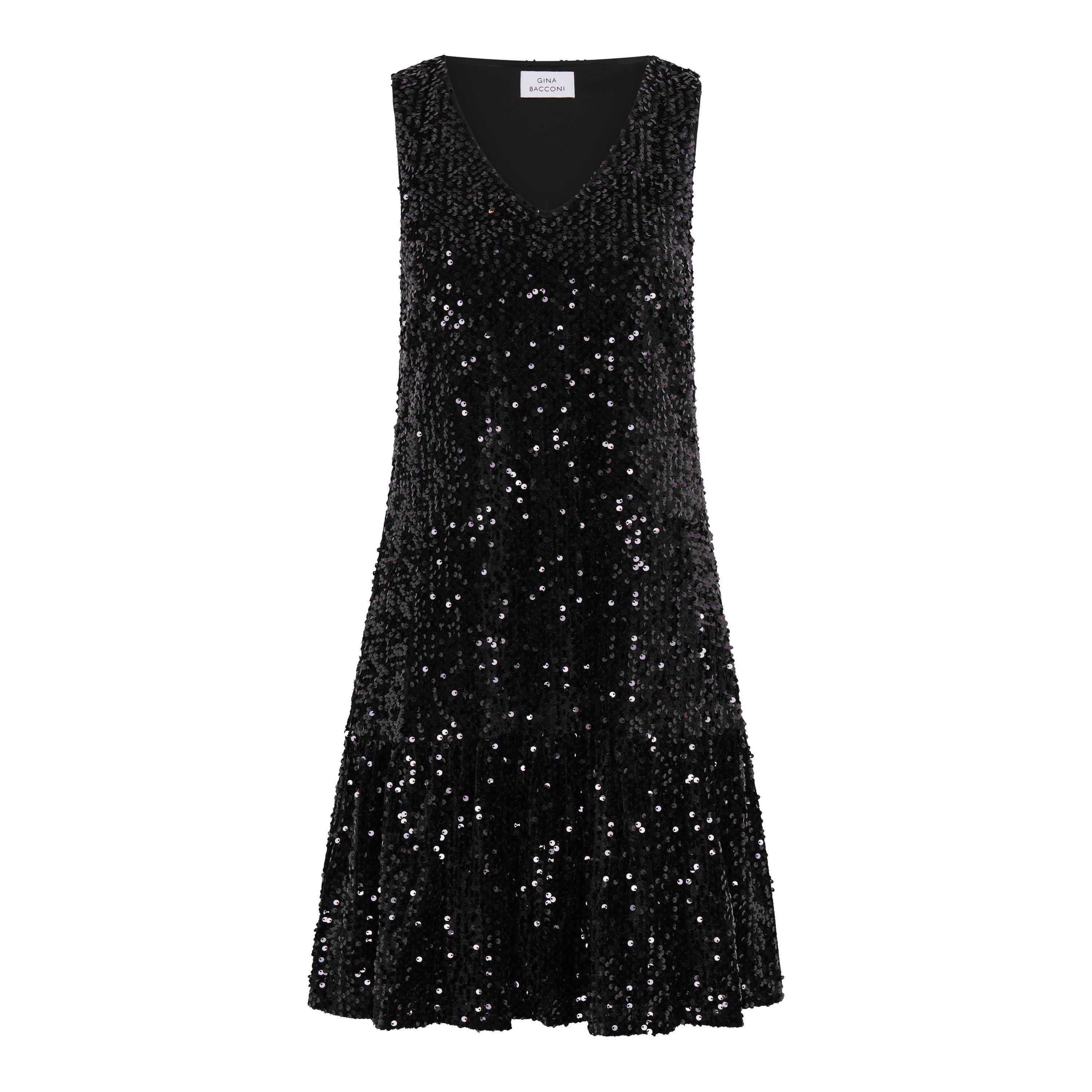 Black - Gina Bacconi - Stef Sequin Shift Dress - 4