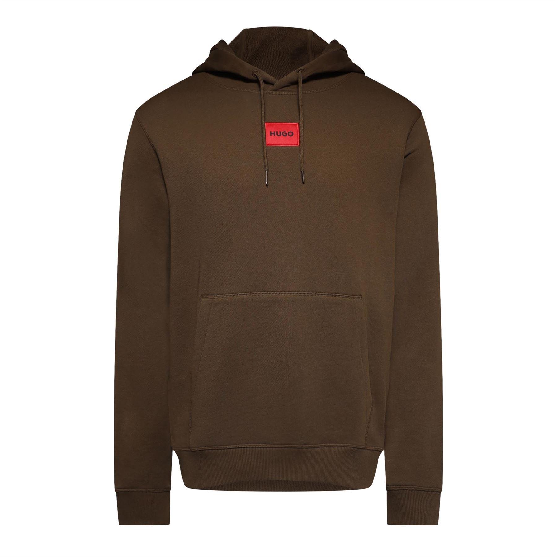 Brown - Hugo - Daratschi Cotton Terry Hoodie with Logo Label - 1